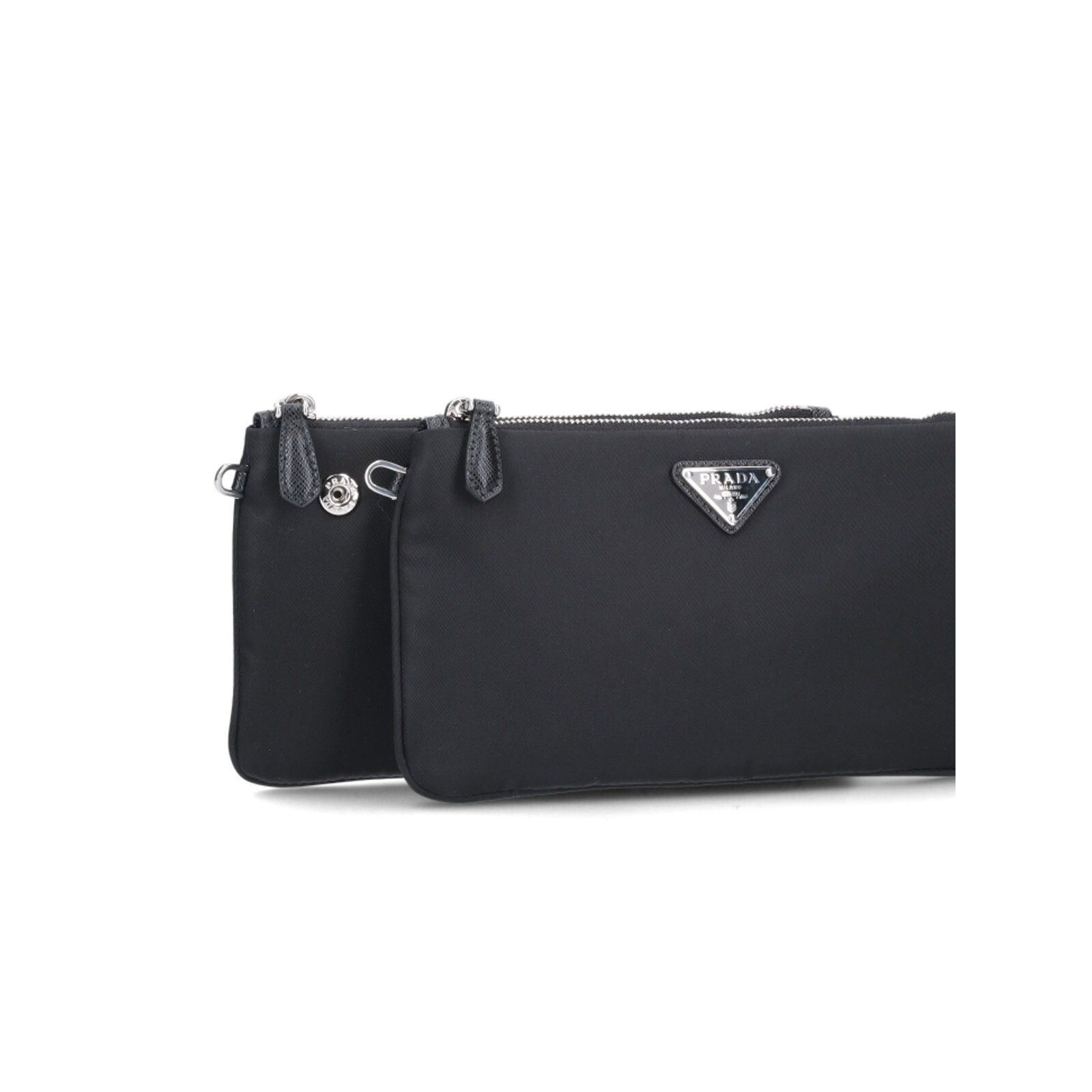 Prada PRADA Re-Nylon Black Double Pouch New And Authentic Size ONE SIZE - 4 Thumbnail