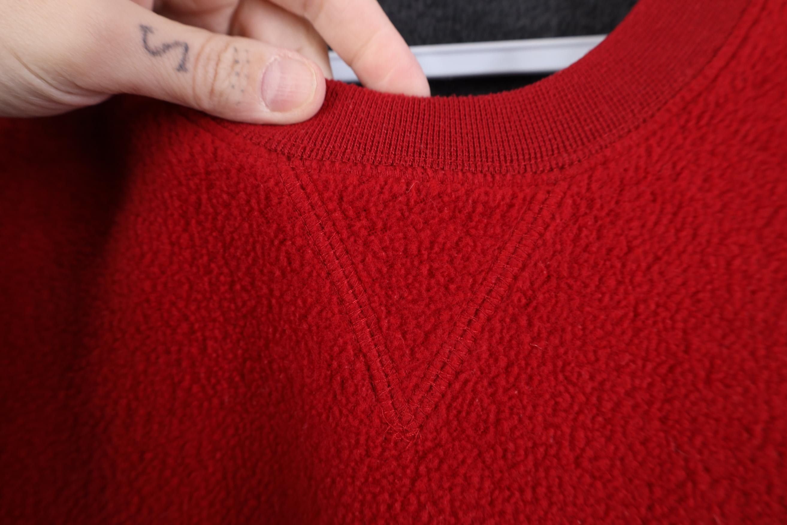 Vintage Vintage 90s Streetwear Blank Fleece Crewneck Sweater Red Size US XXL / EU 58 / 5 - 5 Thumbnail