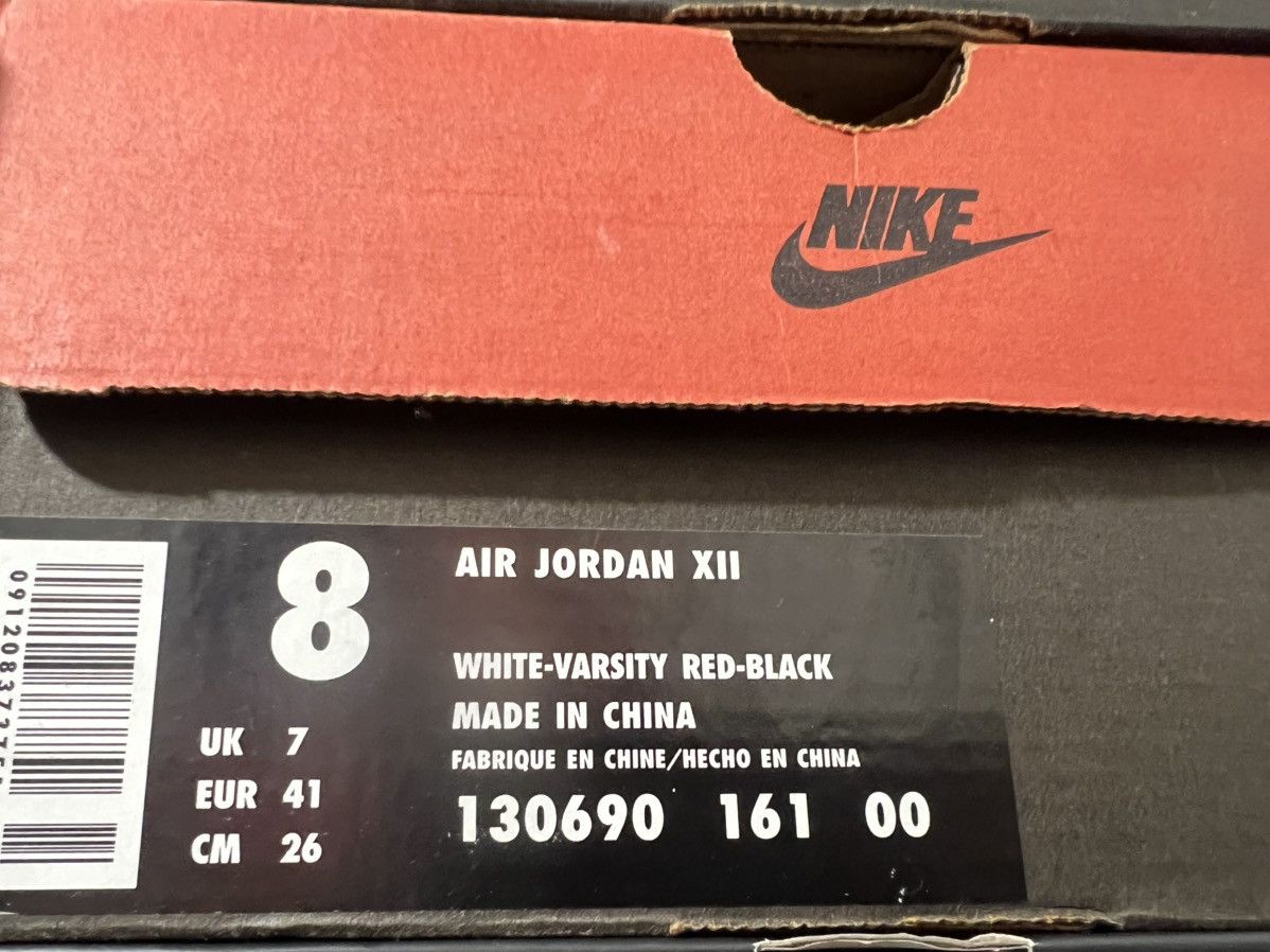 Jordan Brand Size 8 1997 Nike Air Jordan 12 OG Cherry White/Varsity Red Size US 8 / EU 41 - 10 Thumbnail