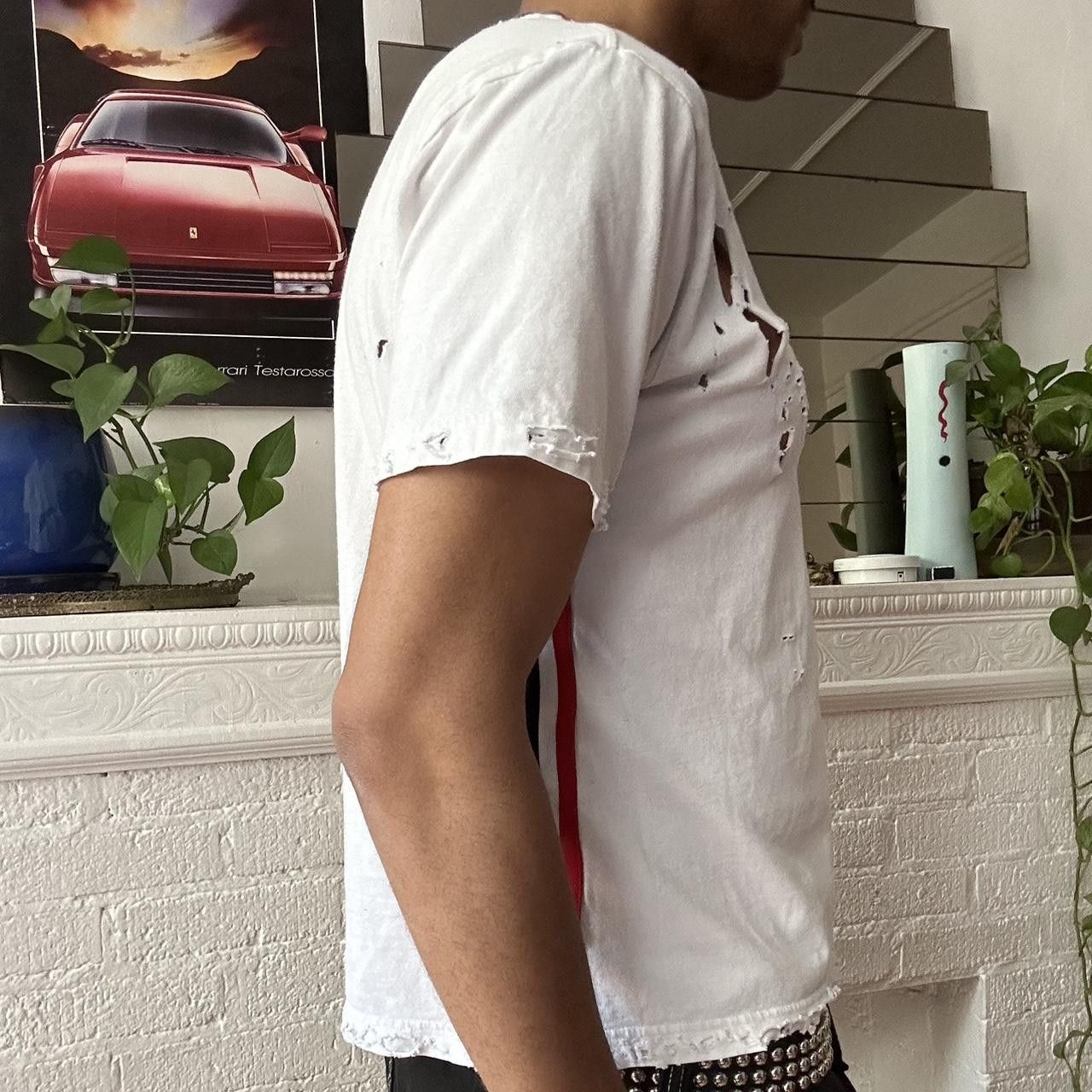 Tommy Hilfiger Vintage 90s White Ripped T-shirt - Large Size US L / EU 52-54 / 3 - 4 Thumbnail