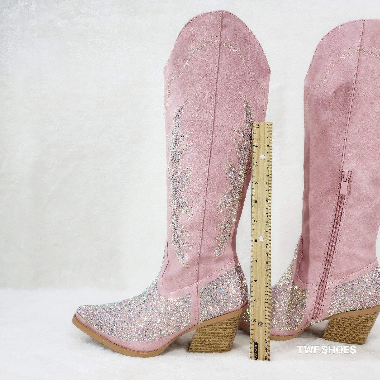 Other Annie Pink Leatherette With Rhinestones Country Glam Western Size US 10 / IT 40 - 3 Thumbnail