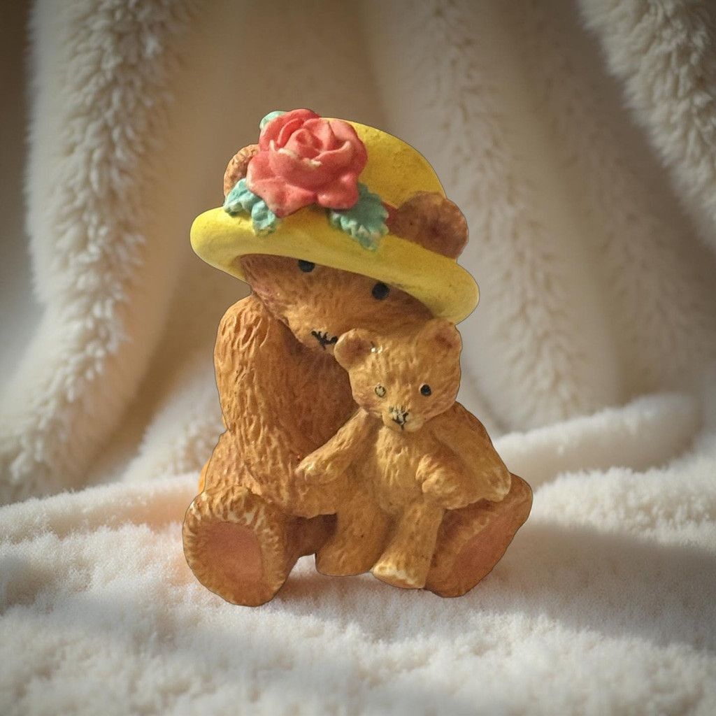 Other 1980s Teddy Mama Baby Bear Brooch with Rose Hat Size ONE SIZE - 1 Thumbnail