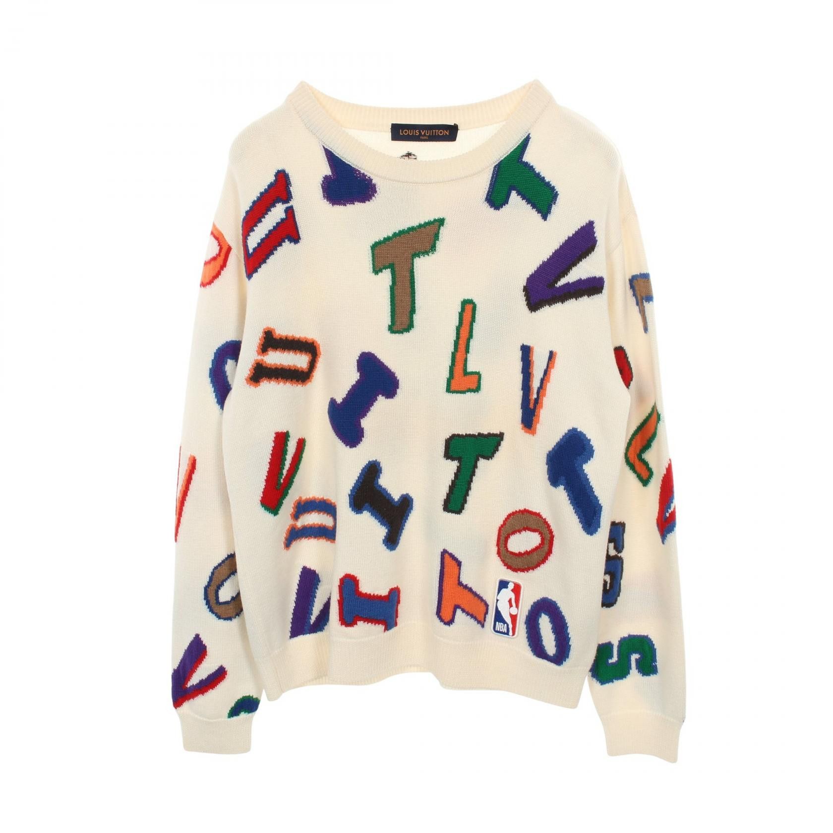 Louis Vuitton Louis Vuitton Louis Vuitton Letter Wool Knit Limited Textile Tops RM212MZLLHLN10W DUTY FREE for USA Size ONE SIZE - 1 Thumbnail