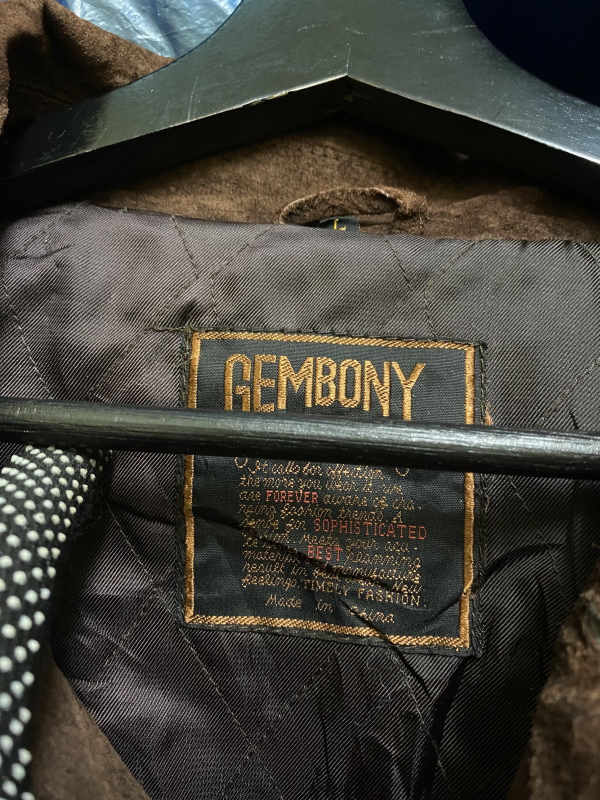 Japanese Brand Vintage GEMBONY Brown Suede Hunting JacketWorkwear Inspired Size US L / EU 52-54 / 3 - 4 Thumbnail