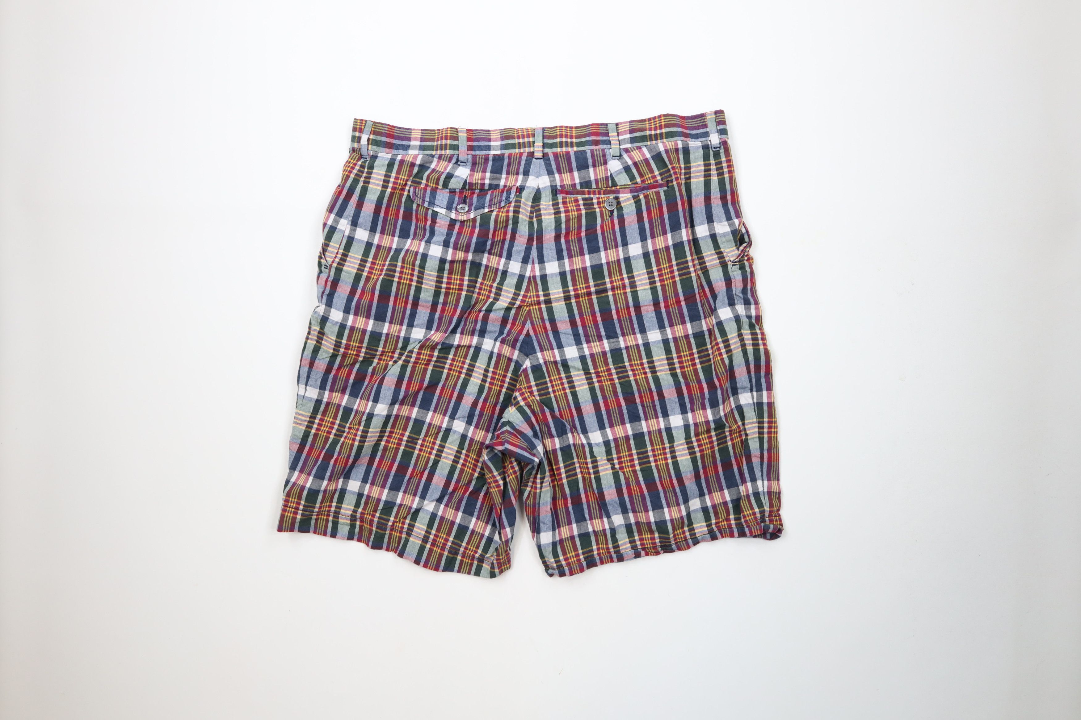 Ralph Lauren × Vintage Vintage 90s Ralph Lauren Madras Plaid Chino Shorts Cotton Size US 40 / EU 56 - 9 Thumbnail