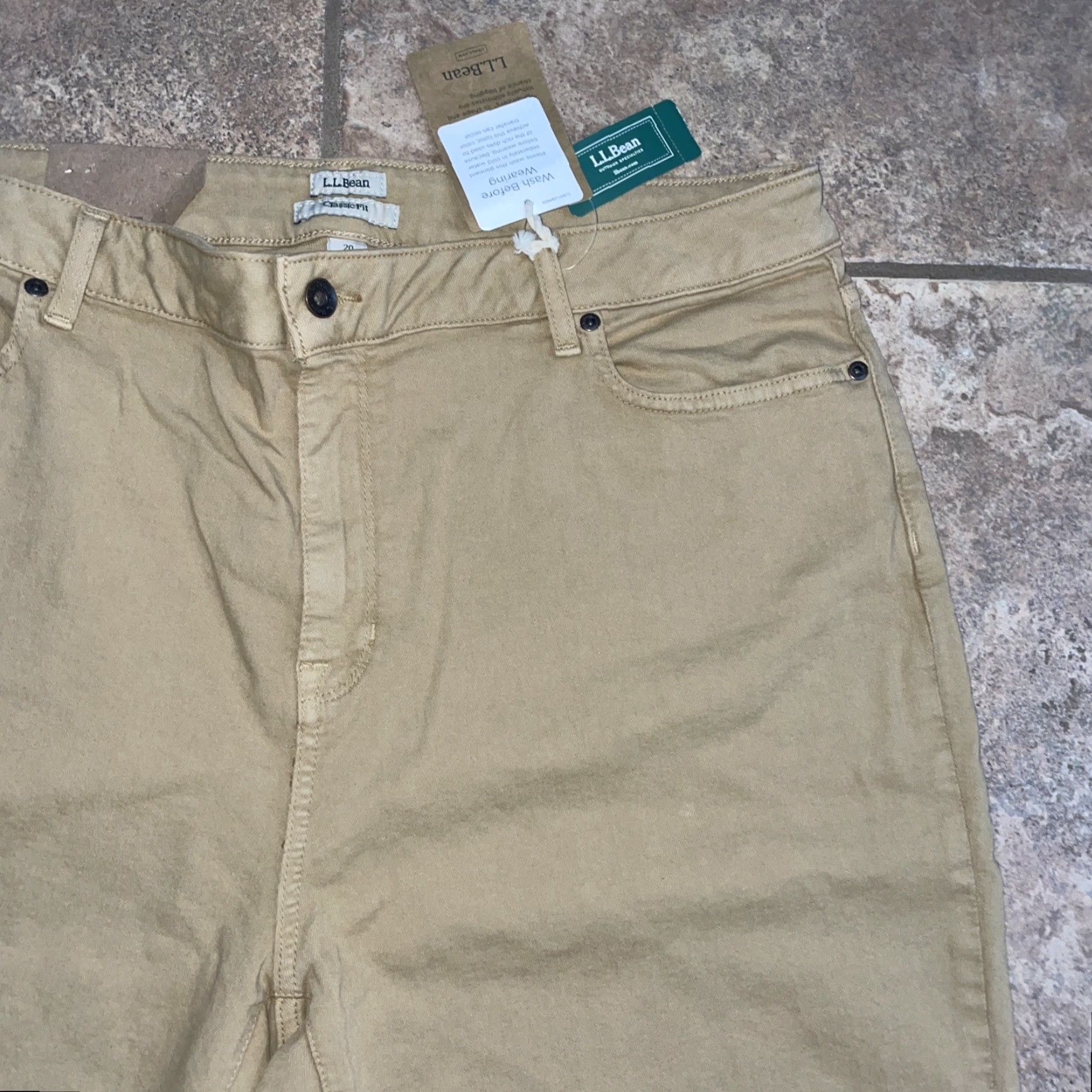 Vintage NWT L.L.Bean classic fit tan pants Womens Size 20 Size 42" / US 20 - 2 Thumbnail