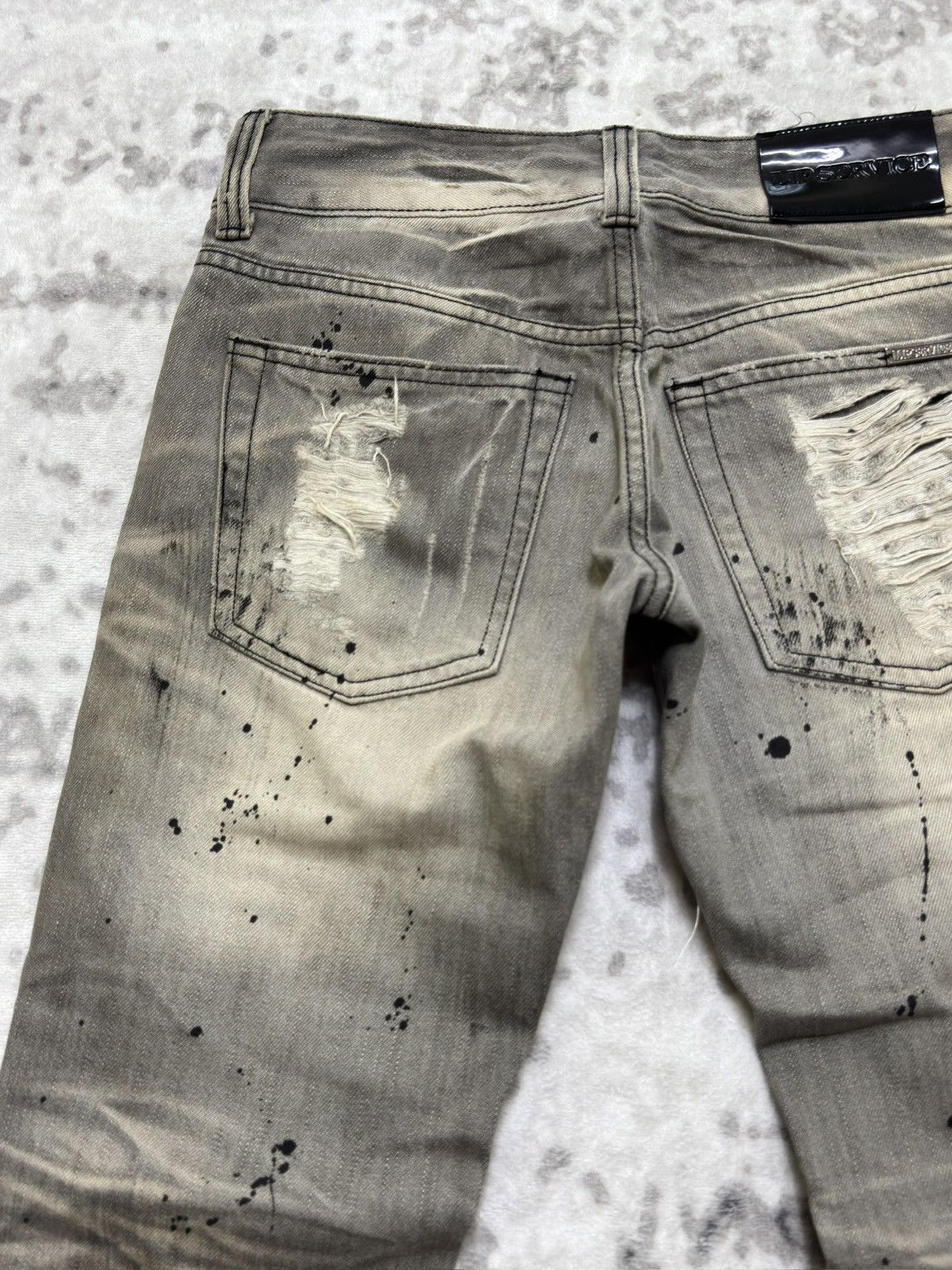 Hysteric Glamour Lip Service Distressed Thrashed Denim Y2K Slim Fit Jeans Size US 27 - 10 Thumbnail