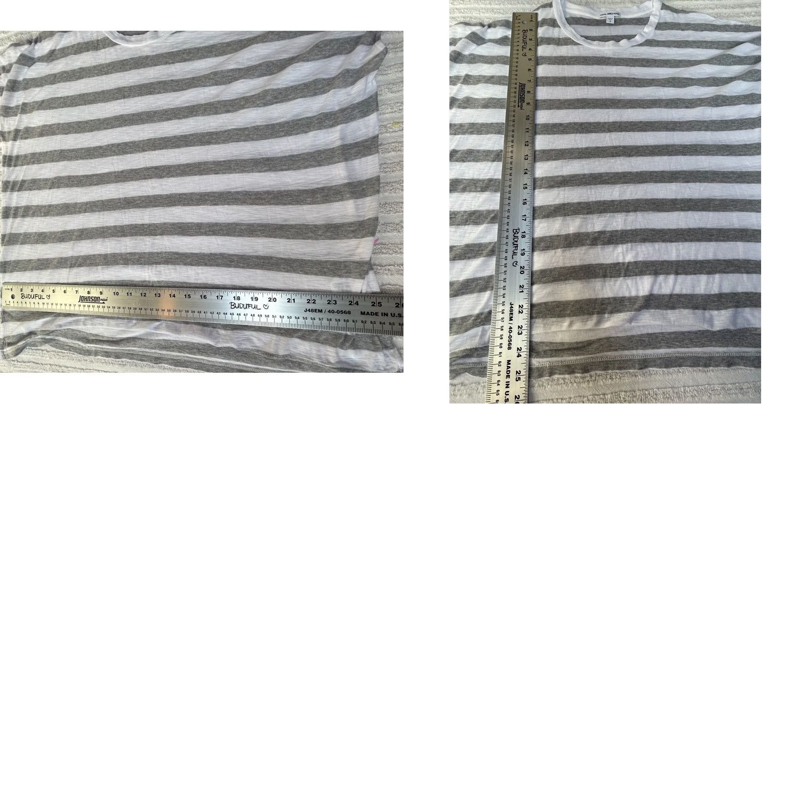 James Perse James Perse Womens Gray White Striped Cap Sleeve T-Shirt Size 2 Relaxed Size XS / US 0-2 / IT 36-38 - 8 Thumbnail