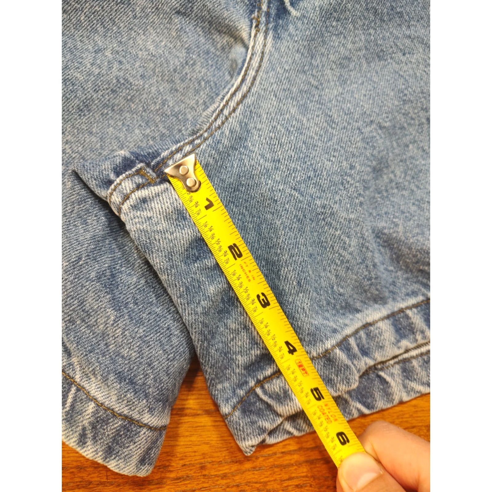 Harley Davidson VINTAGE Harley-Davidson Shorts Womens 16 Denim Blue 5-Pocket Biker 90s Punk Motorcycle Size 38" / US 16 / IT 52 - 6 Thumbnail