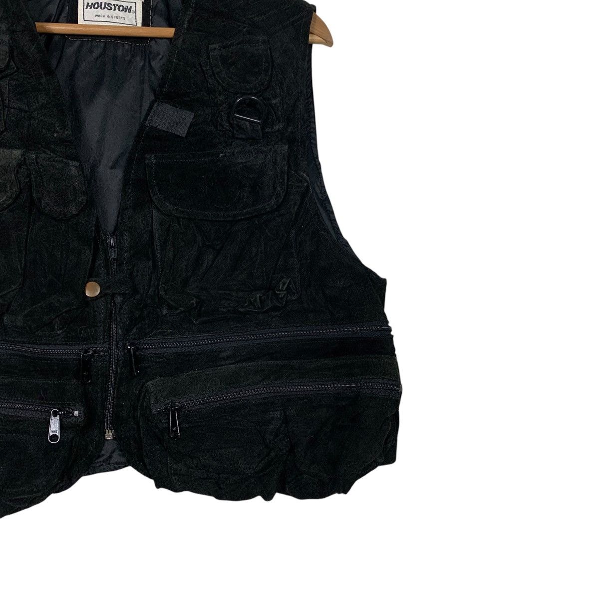 Japanese Brand 90’s HOUSTON Tactical Suede Leather Vest #2298-C102 Size US L / EU 52-54 / 3 - 4 Thumbnail