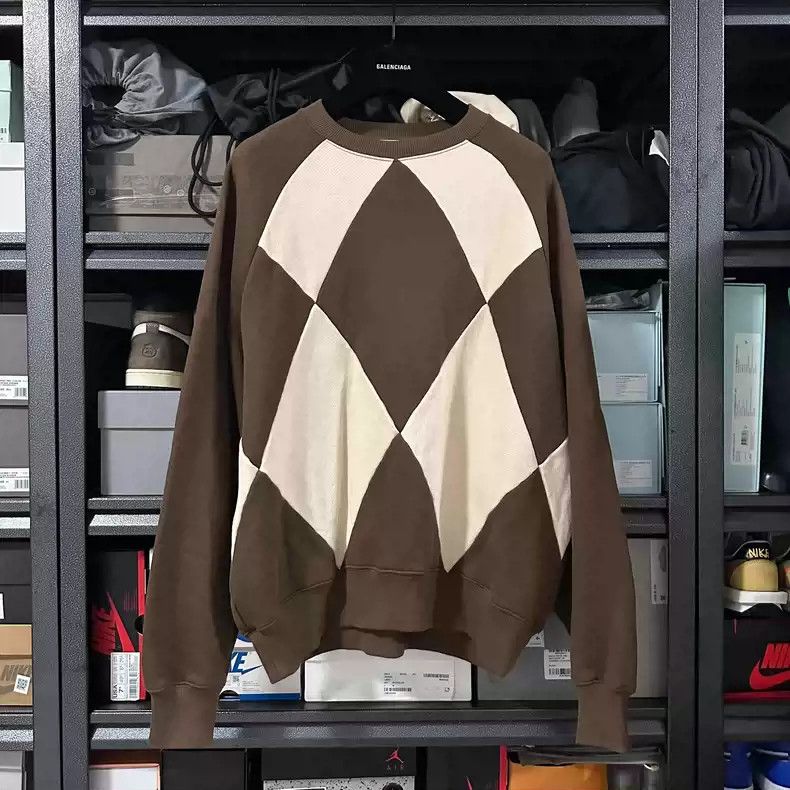Acne Studios Diamond patterned brown hoodie