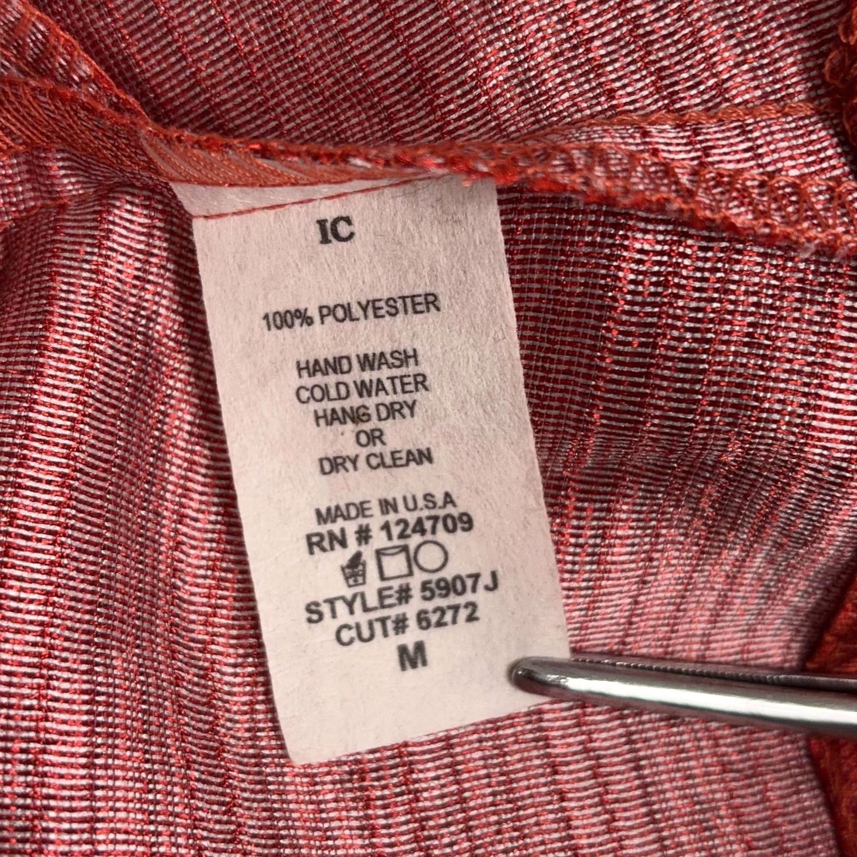 Vintage I.C. By Connie K Jacket Womens Medium Red Ribbed Polyester Striped Business Casual Size M / US 6-8 / IT 42-44 - 5 Thumbnail