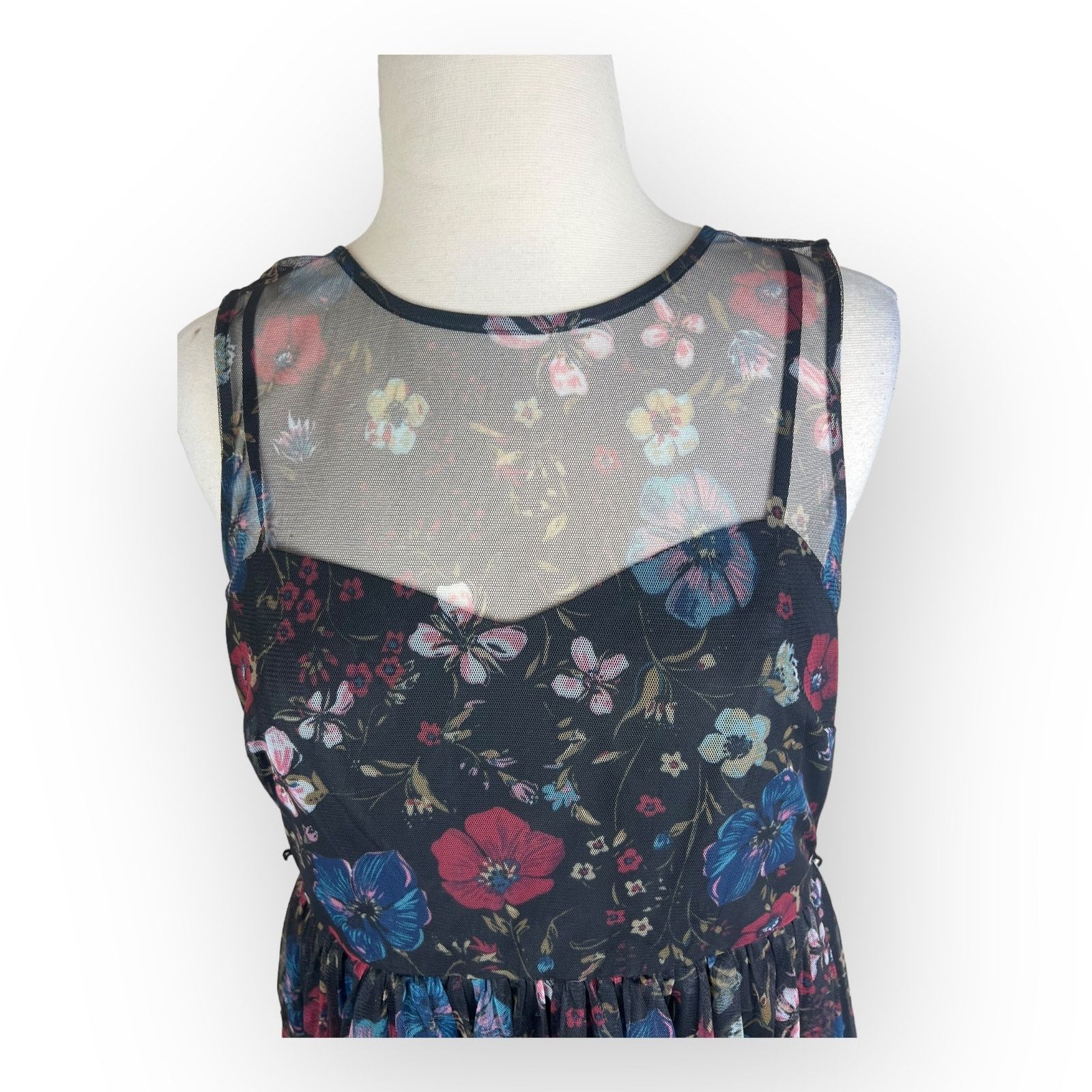 Disney Disney LC Lauren Conrad Snow White Black Floral Tulle Dress Size S / US 4 / IT 40 - 6 Thumbnail