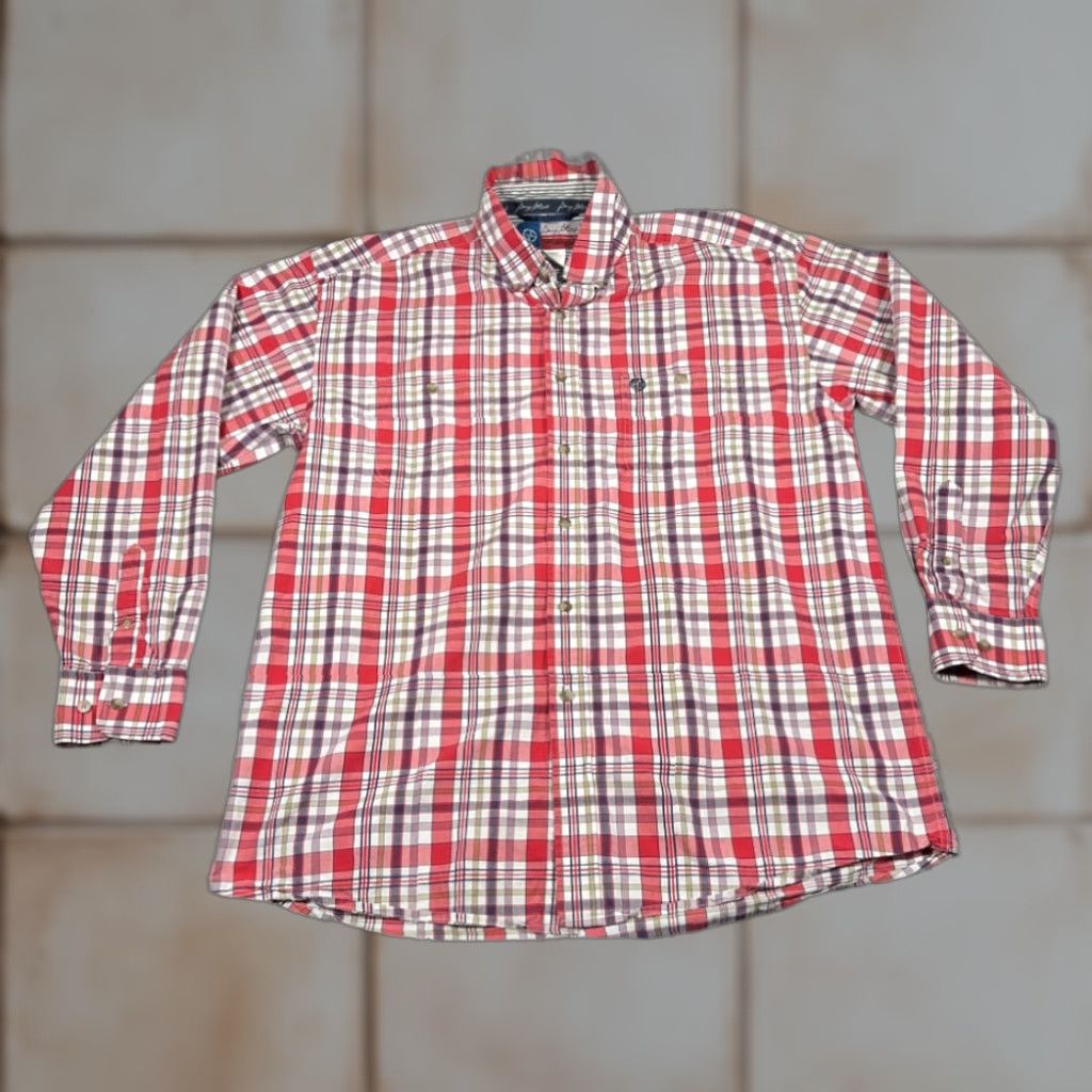 Wrangler Wrangler George Strait Shirt Adult XL Red Plaid Western Cowboy Music Shirt | Long Sleeve Button-Up Cotton with Pockets Size US XL / EU 56 / 4 - 1 Thumbnail