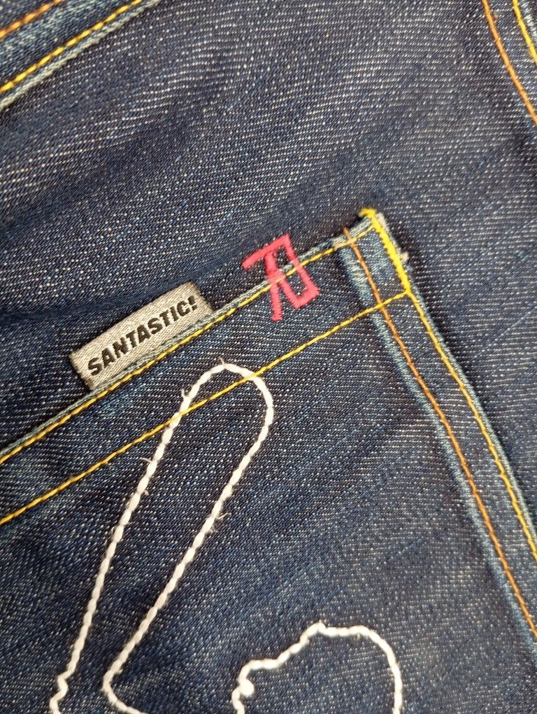 Japanese Brand Tokyo Tribe 💥 Santastic SARU Denim Jeans 😎 Manga Japan Size US 34 / EU 50 - 8 Thumbnail