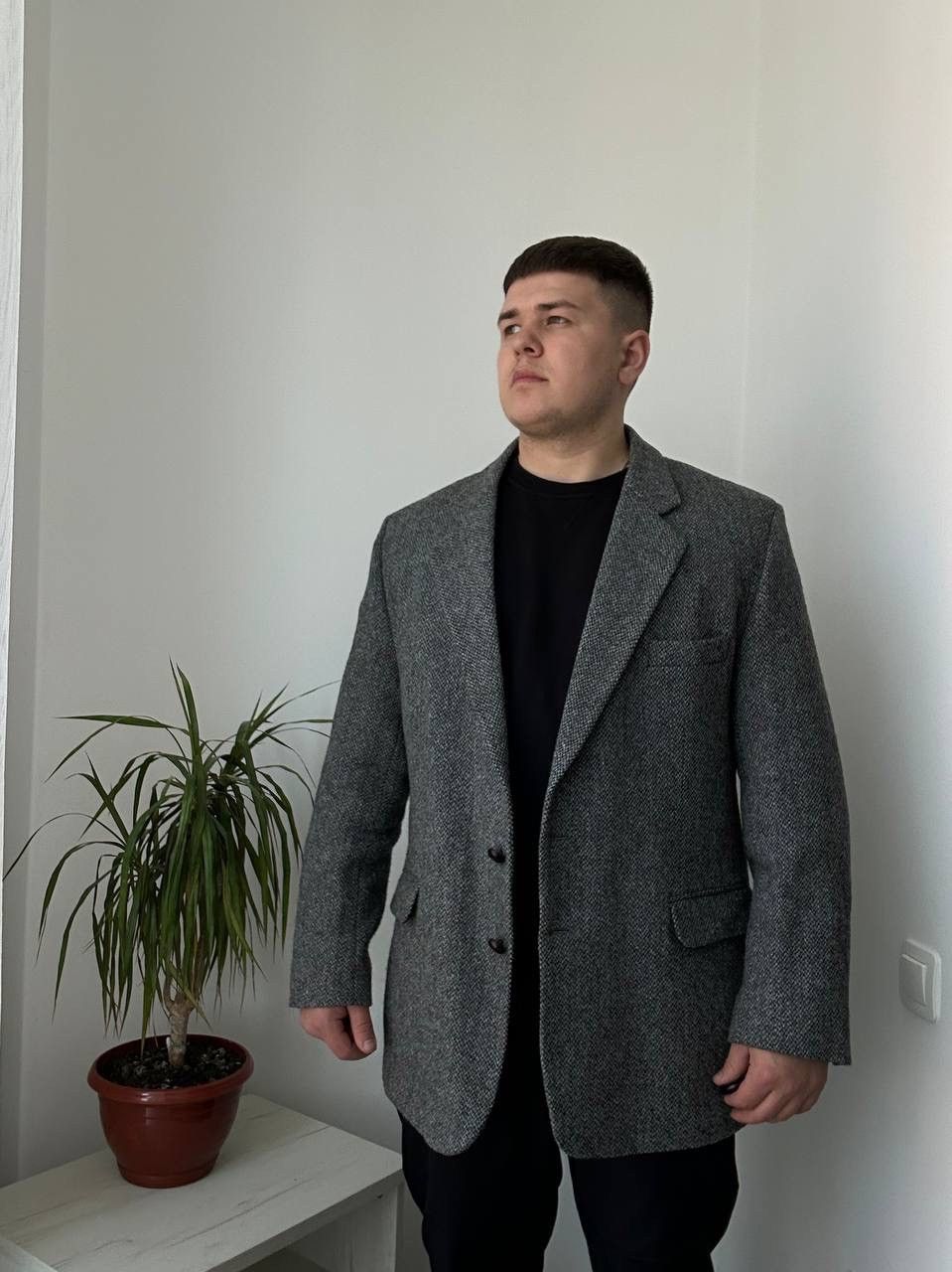 Harris Tweed × Vintage Vintage Harris Tweed Wool Bottons Blazer Coat Jacket Size 52R - 9 Thumbnail