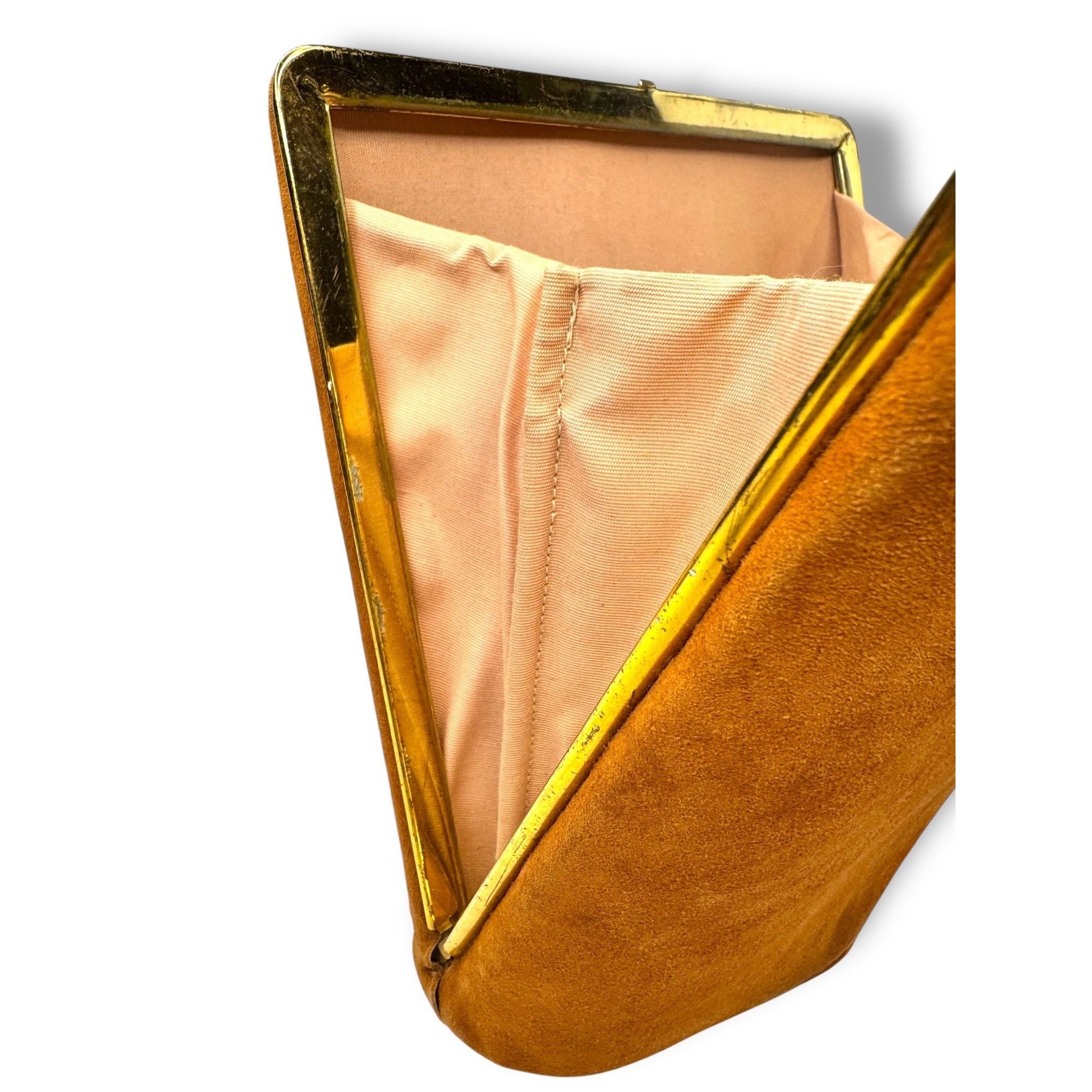 Other Vintage 1950s Melbourne Bags Camel Brown Suede Handbag Handl Size ONE SIZE - 12 Thumbnail