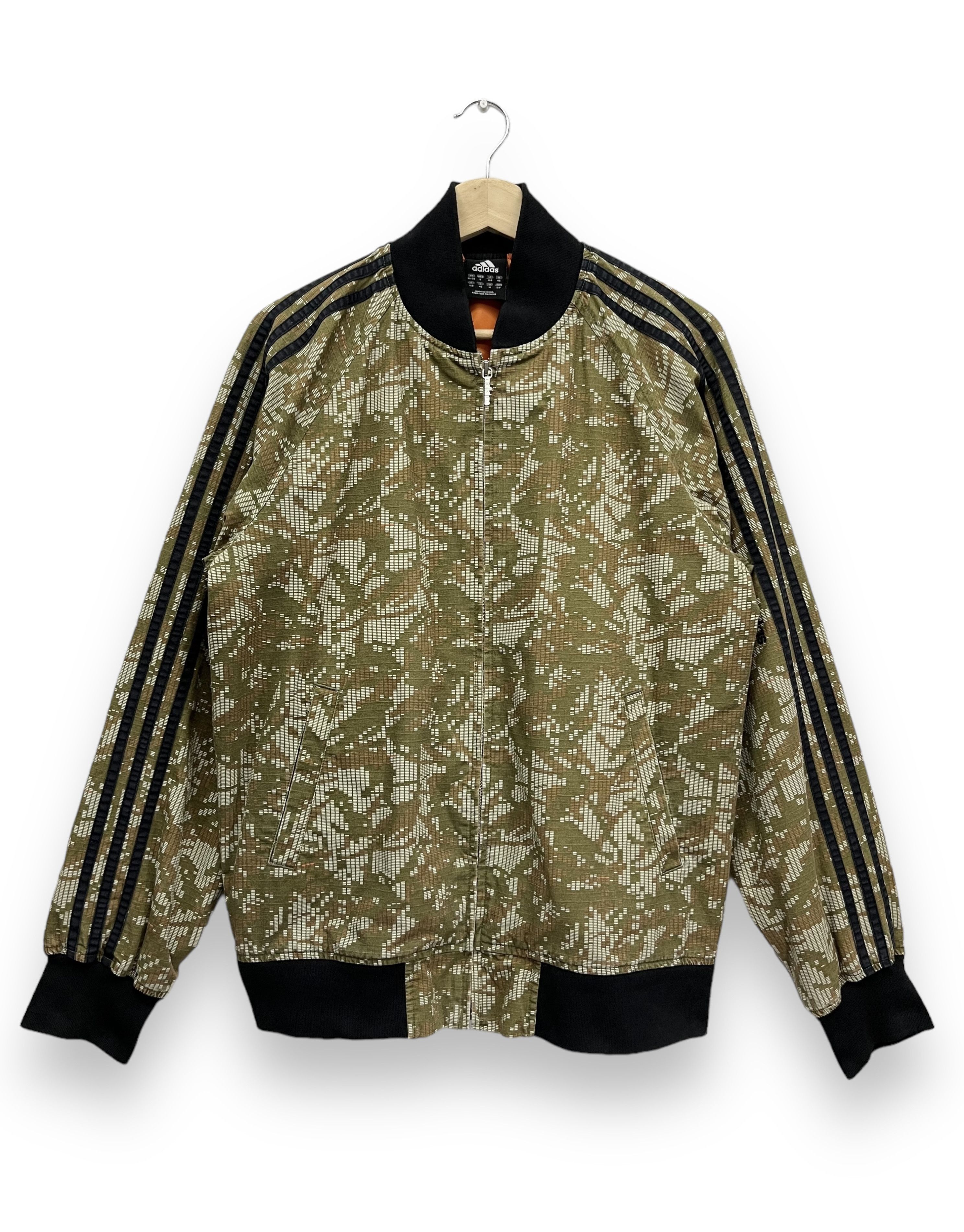 Adidas RARE💥ADIDAS Vintage Y2K Abstract Digital Camo Bomber Jacket Size US M / EU 48-50 / 2 - 2 Thumbnail