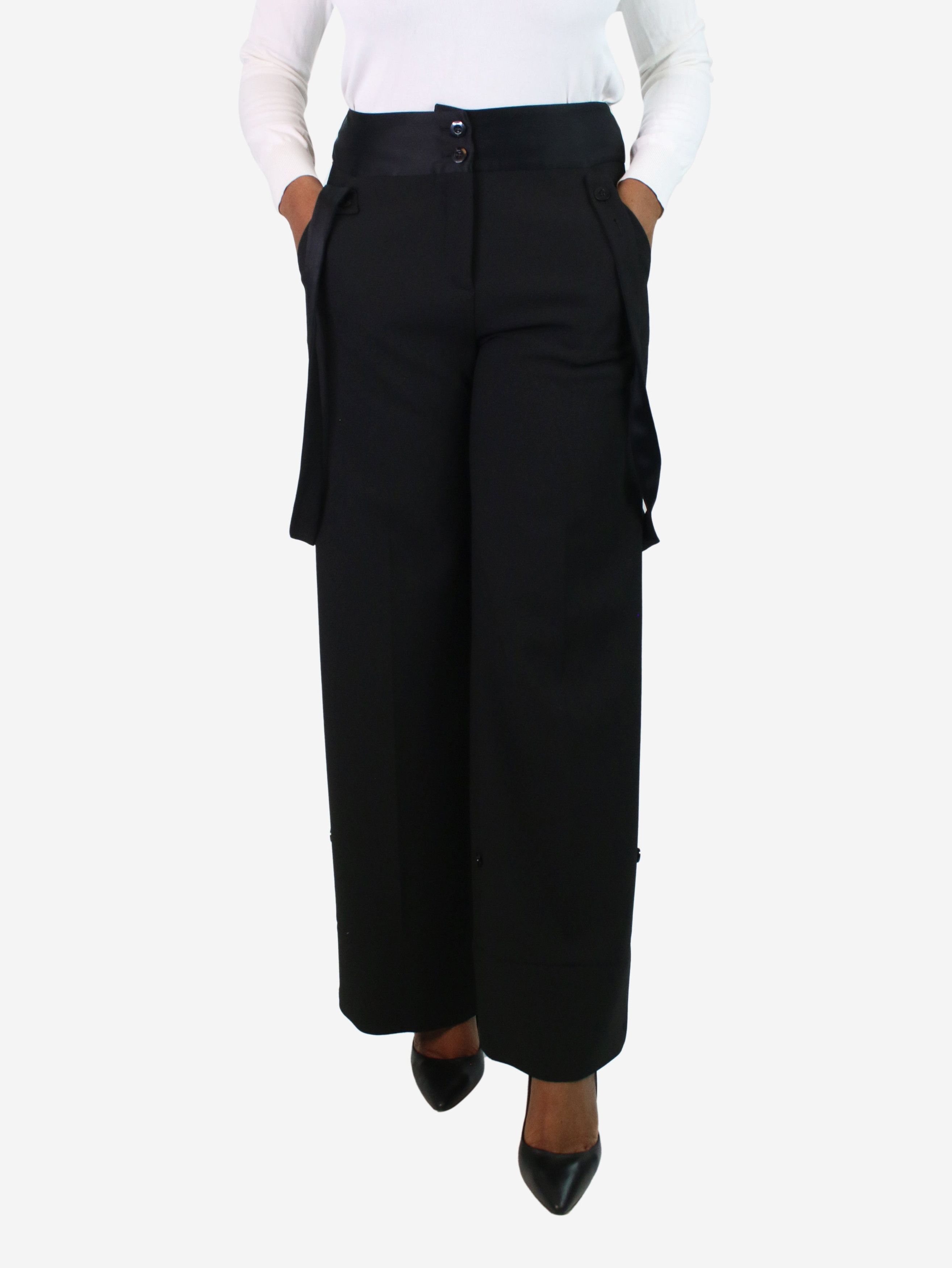 image of Me Em Black Wide-Leg Overalls - Size Uk 12, Women's