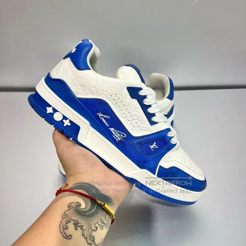 Louis Vuitton Louis Vuitton Black, white and blue embossed low-cut board Size US 6 / EU 39 - 9 Thumbnail