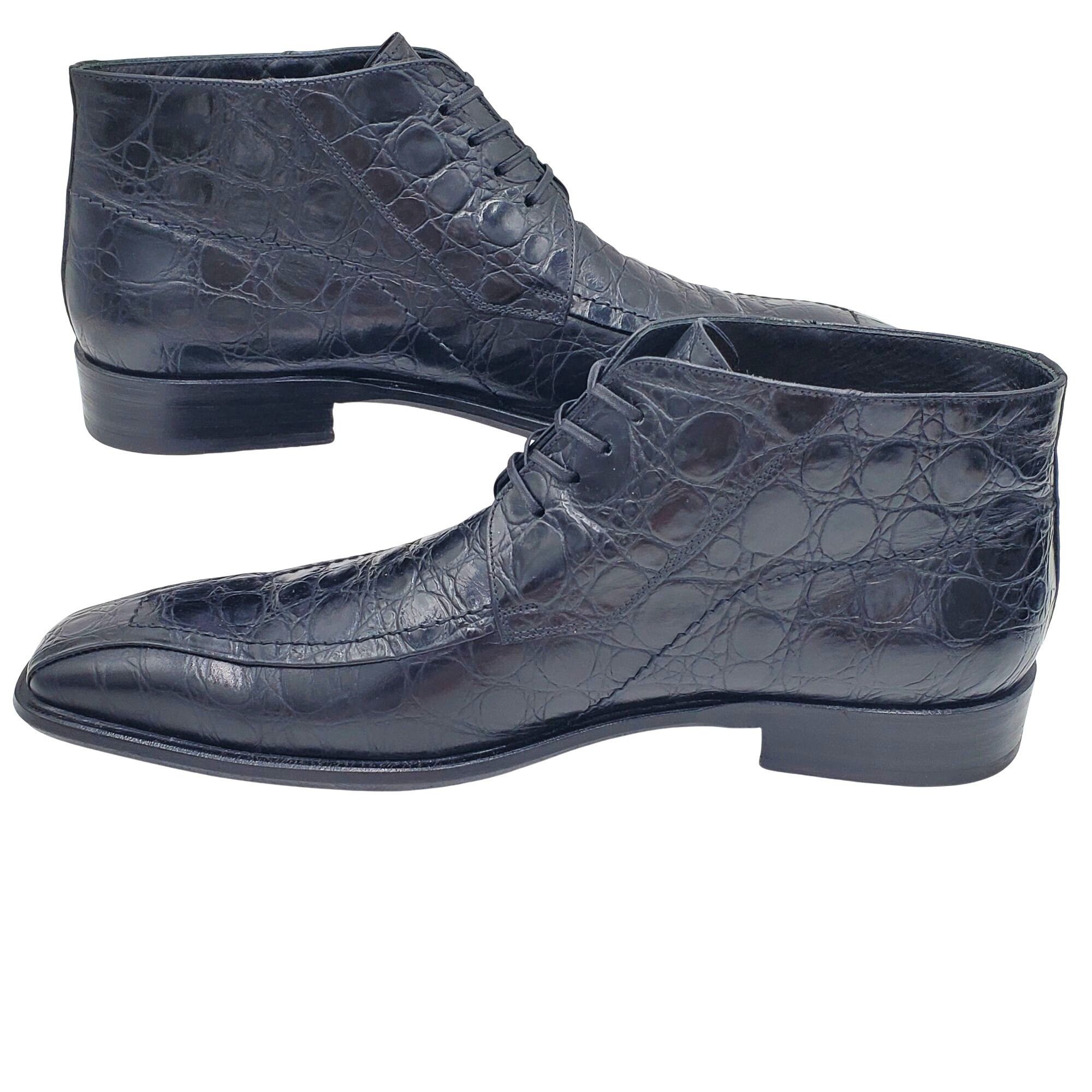 Other Italian Handmade Men's size 9 Black Crocodile Embossed Leath Size US 9 / EU 42 - 10 Thumbnail
