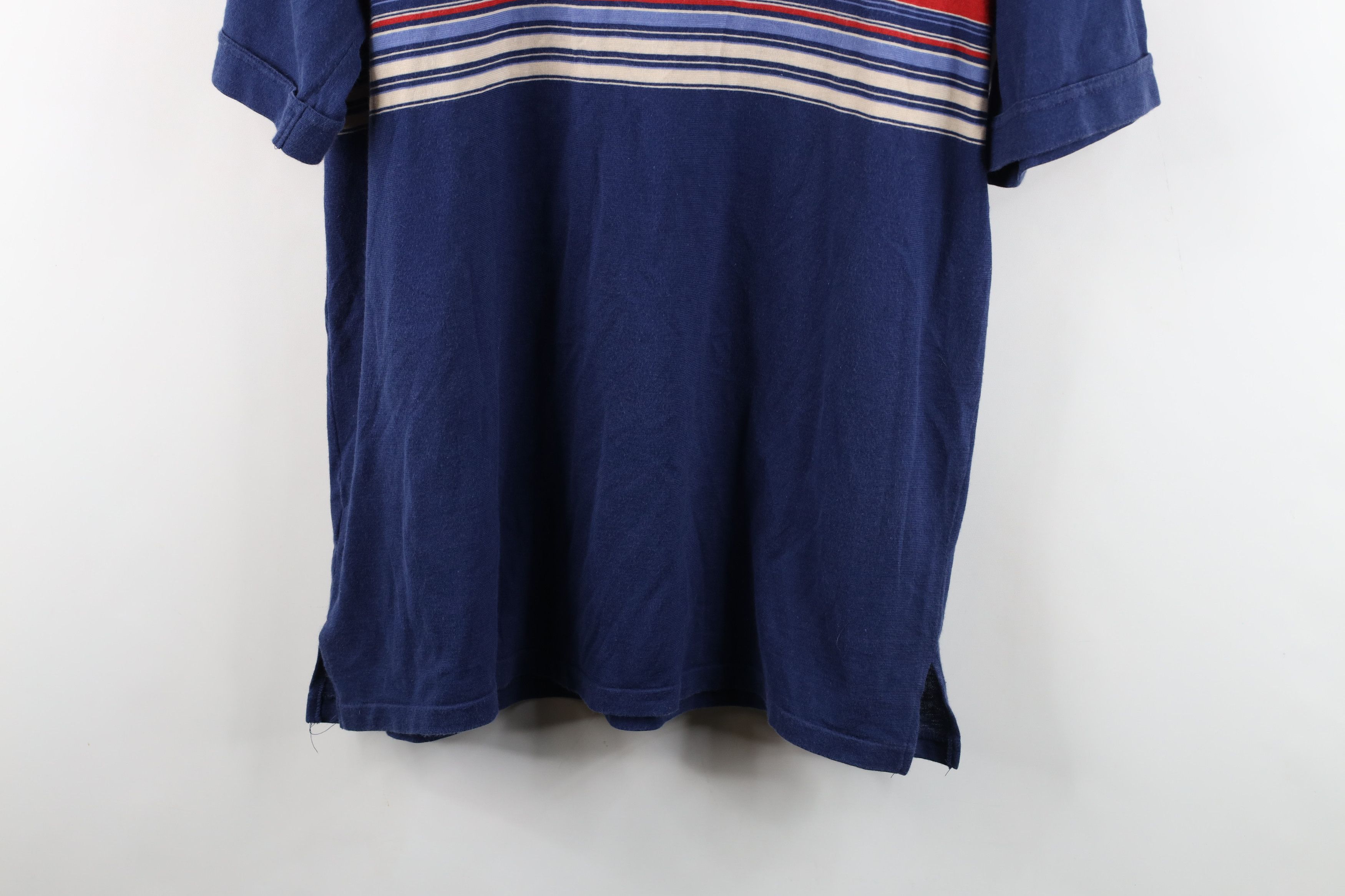 Vintage Vintage 70s Streetwear Striped Collared Golf Polo Shirt Blue Size US XL / EU 56 / 4 - 14 Thumbnail