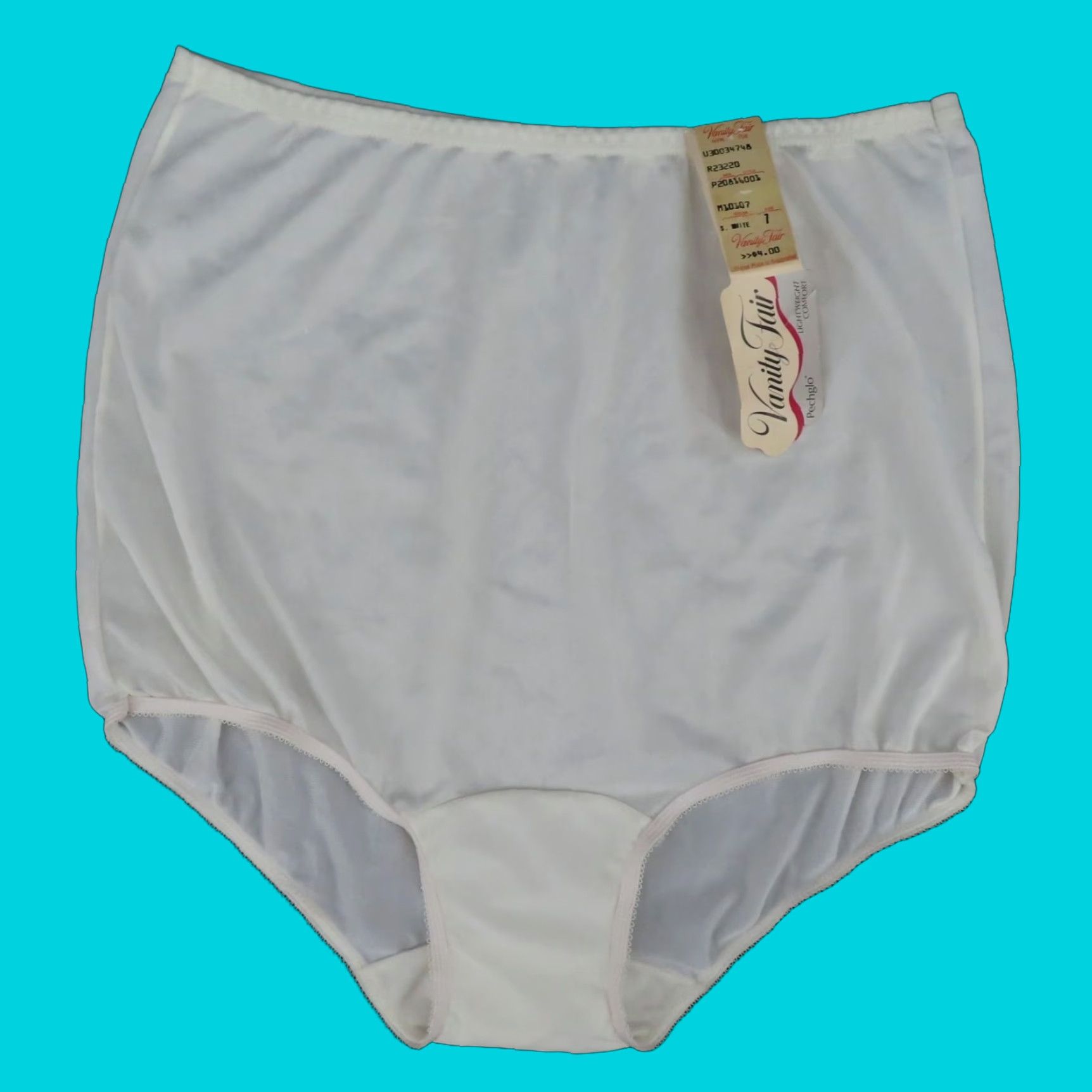 VINTAGE Vanity Fair Womens 7 Pechglo 6001 Lightweight Comfort Panty White NEW