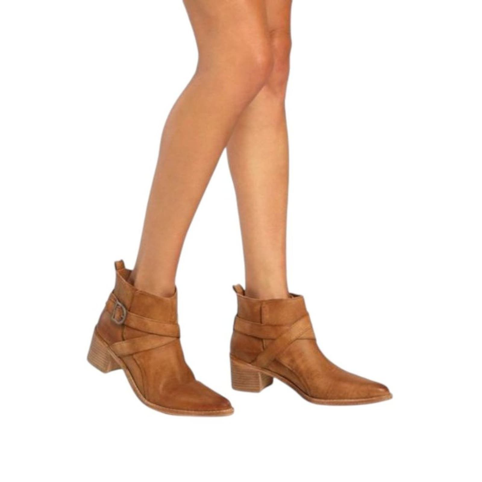 image of Free People Back Loop Ankle Boot Size 7 NWT $148 Msrp in Brown, Women's