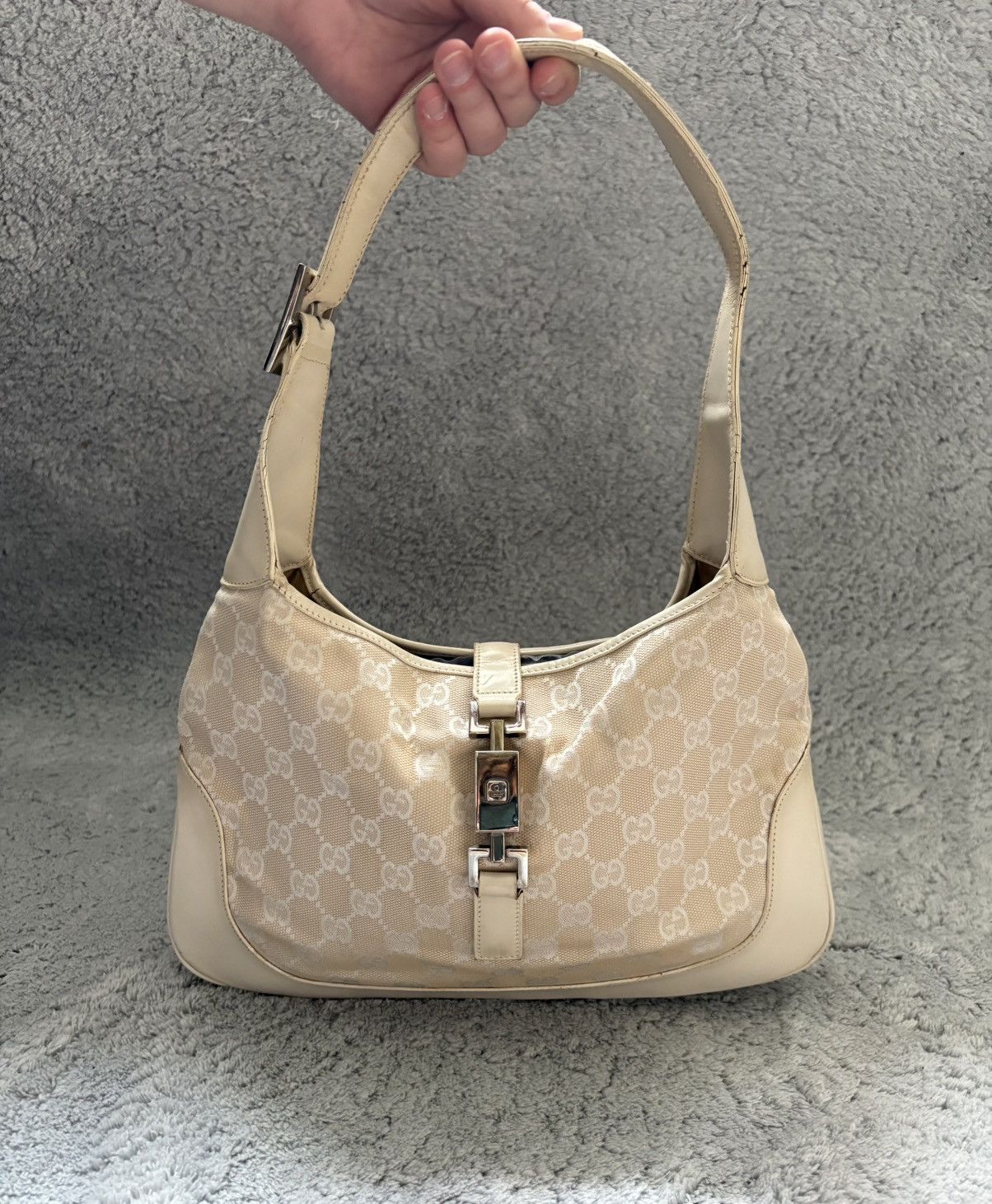 Gucci Sac a main gucci jackie en toile GG beige Size ONE SIZE - 2 Thumbnail