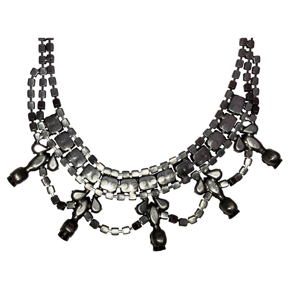 Designer Dannijo Swaroski Blue and Black Rhinestone Skull Necklace Size ONE SIZE - 5 Thumbnail