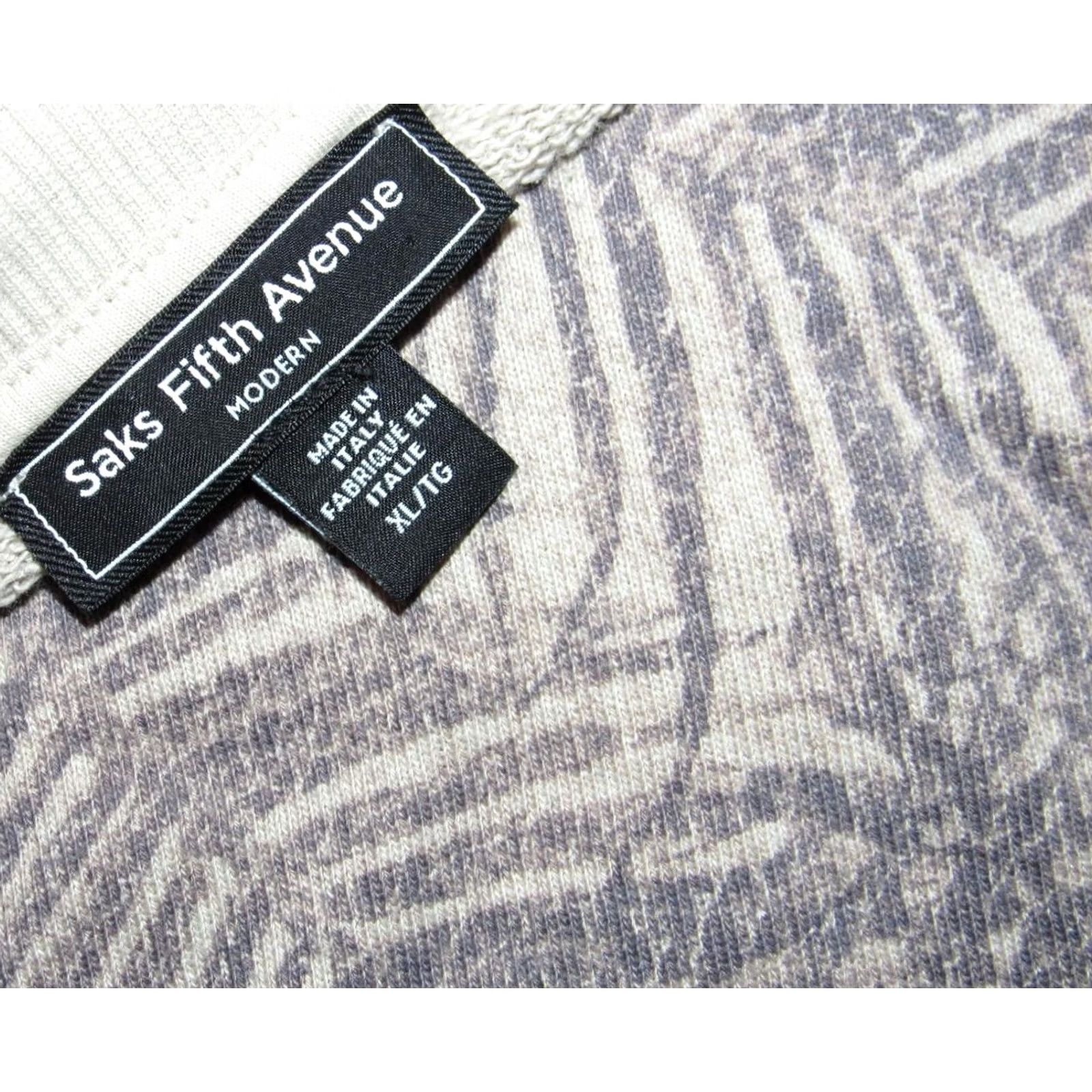 Saks Fifth Avenue SAKS FIFTH AVENUE Khaki Printed Pullover Cotton Sweater Made In Italy XL Size US XL / EU 56 / 4 - 3 Thumbnail