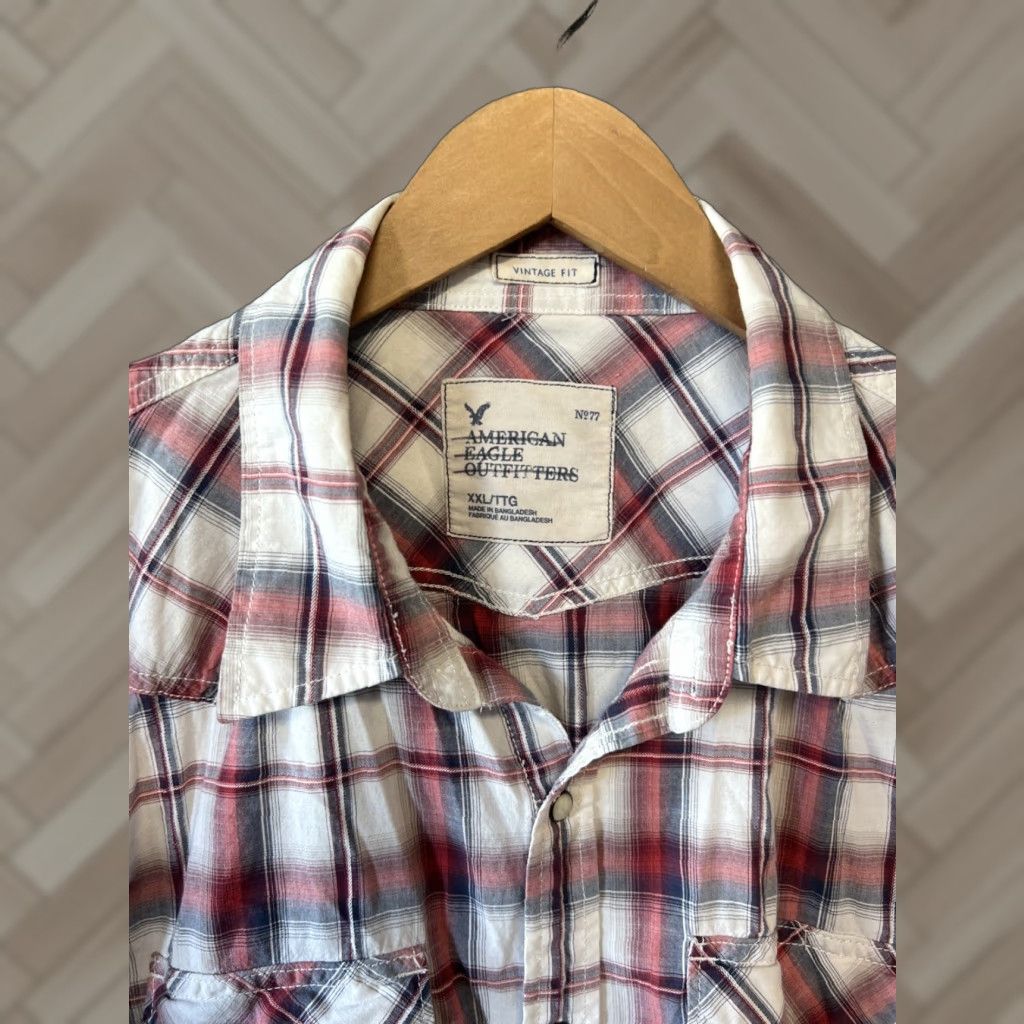 American Eagle Outfitters VINTAGE American Eagle Outfitters Western Pearl Snap Shirt Mens 2XL Long Sleeve Red Plaid Button-Up Size US XXL / EU 58 / 5 - 1 Thumbnail