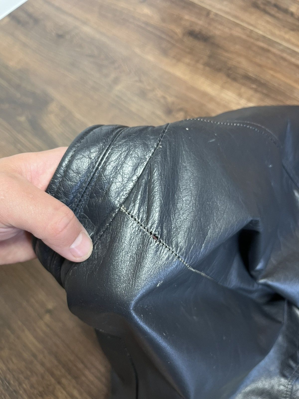 Leather × Vintage Vintage St Michael Leather Bomber Jacket Korea Black Retro Size US XL / EU 56 / 4 - 20 Thumbnail