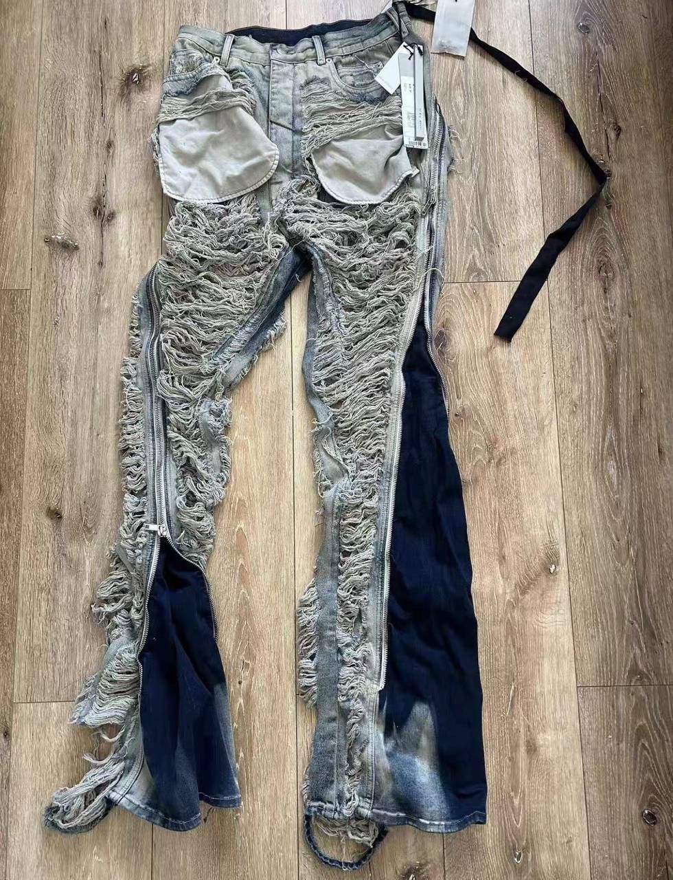 Rick Owens Ripped jeans, the best from the Rick Owens runway Size US 31 - 1 Thumbnail