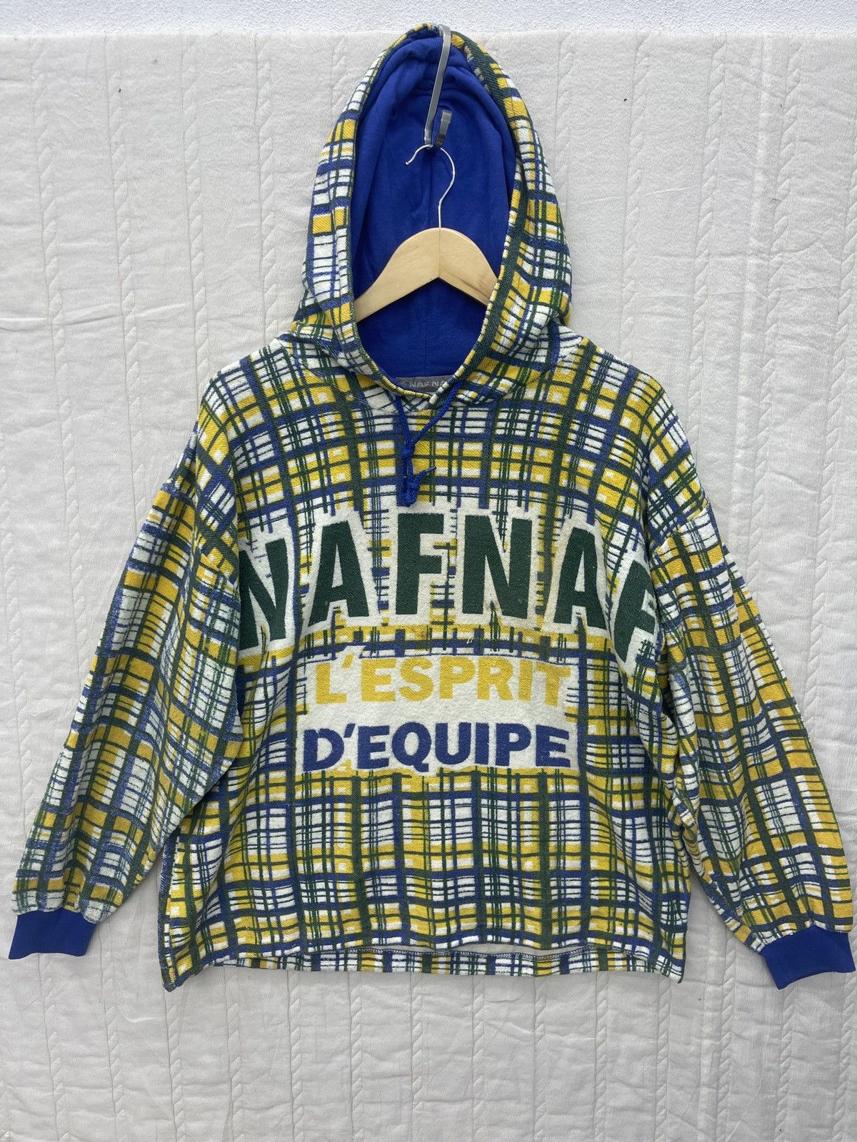 Issey Miyake × Japanese Brand × Vintage STEALS🔥VTG NAF NAF SWEATER HOODIE TARTANS Size US M / EU 48-50 / 2 - 1 Thumbnail