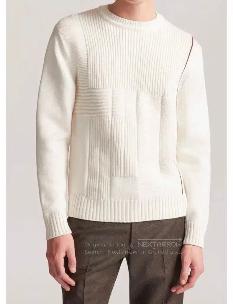 Loro Piana Loro Piana Men's Beige Striped Knitted Sweater Size US M / EU 48-50 / 2 - 1 Thumbnail