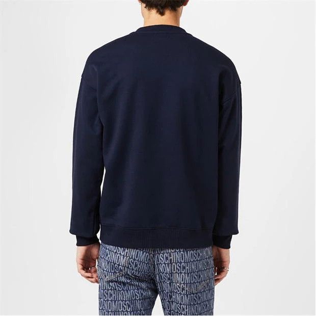 Moschino o1y0225 Logo Crewneck Sweatshirt in Midnight Blue Size US M / EU 48-50 / 2 - 4 Thumbnail
