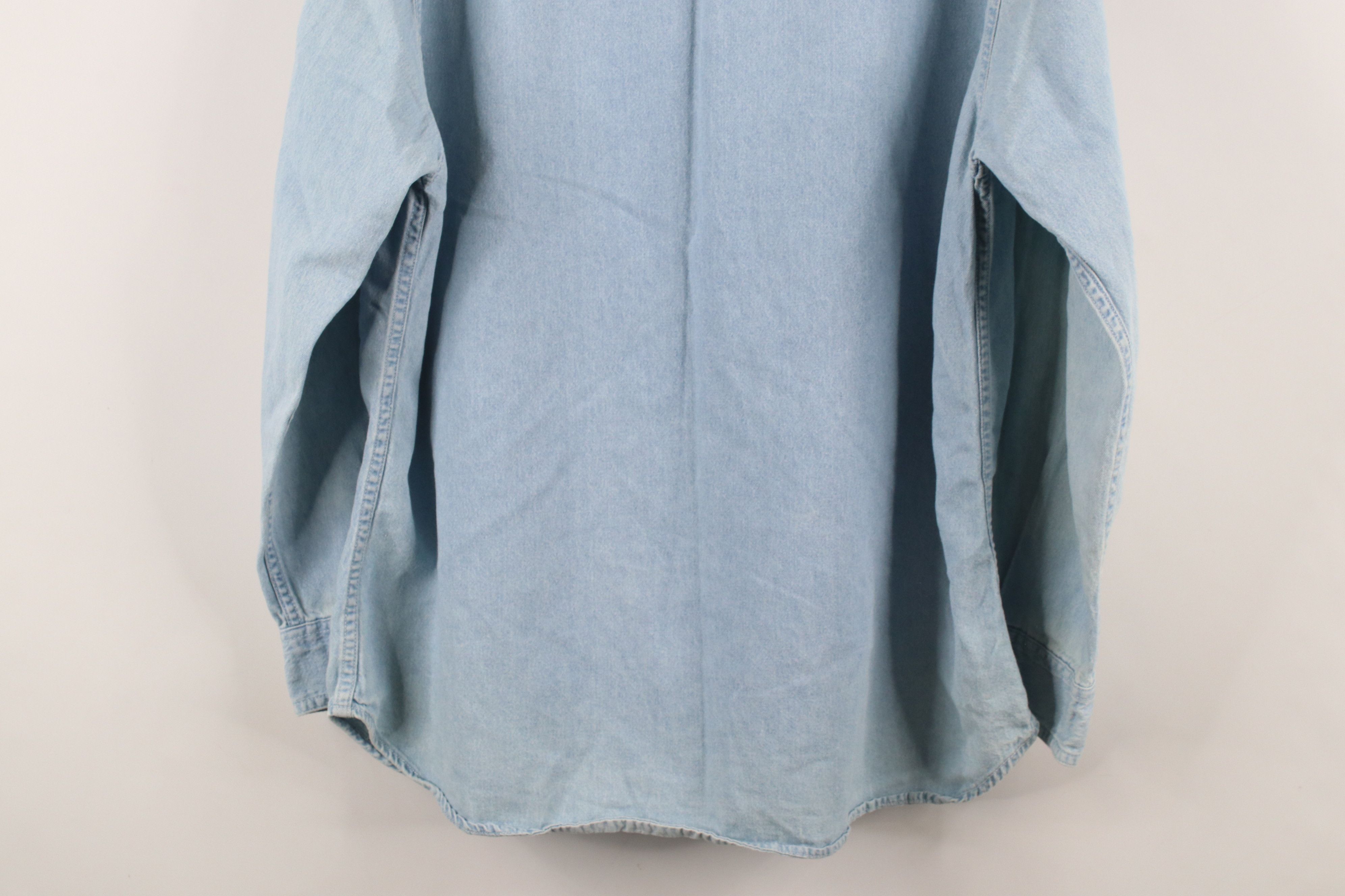 Vintage Vintage 90s Streetwear Cat Kitten Denim Jean Button Shirt Size L / US 10 / IT 46 - 13 Thumbnail