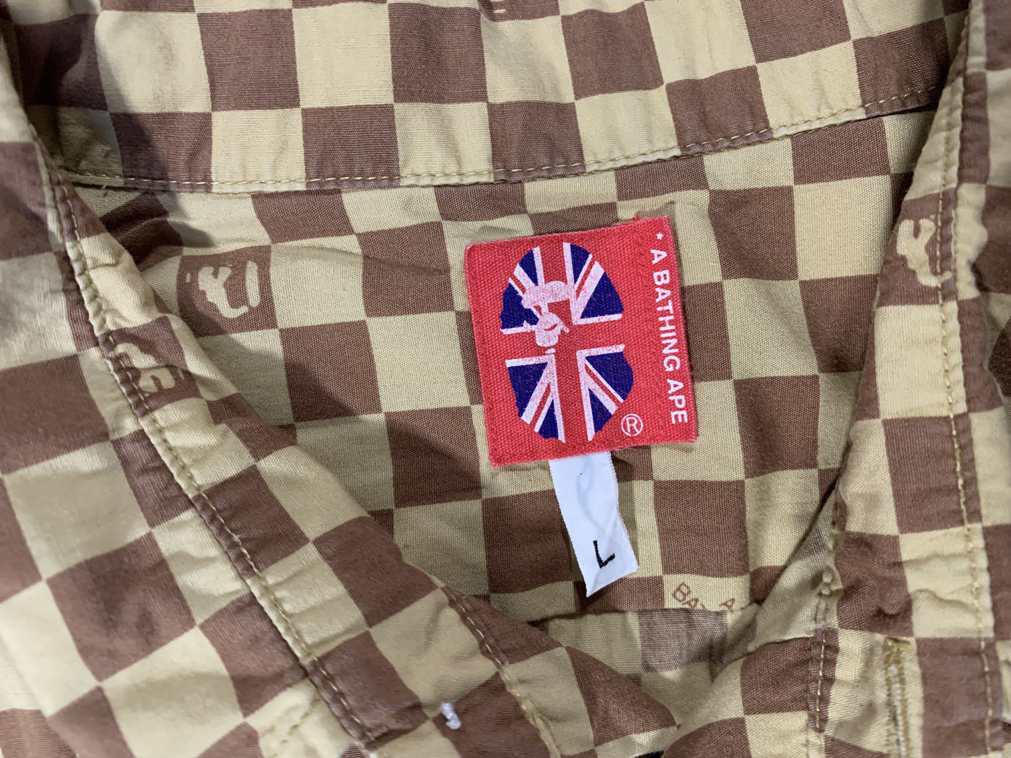 Bape AW02 Damier Micro Check Print Shirt Size US L / EU 52-54 / 3 - 3 Thumbnail