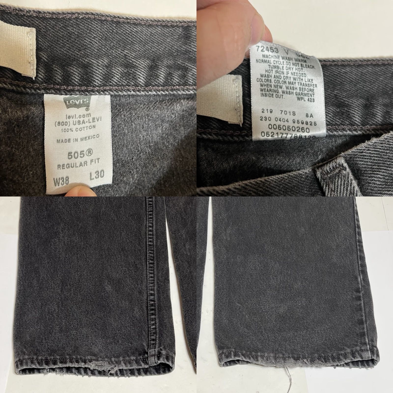 Levi's Levi's 505 Jeans Mens Regular Straight Leg 36x30 Black Denim Distressed Y2K USA 500 Series Size US 36 / EU 52 - 8 Thumbnail