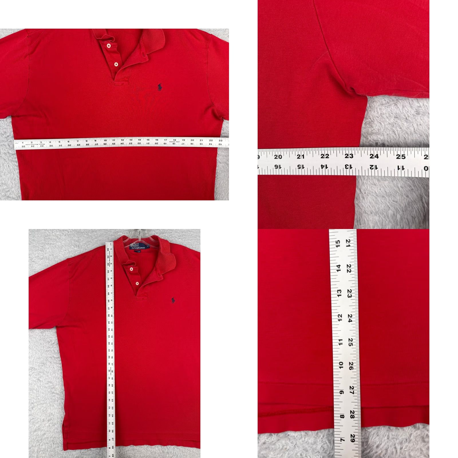 Ralph Lauren VINTAGE Ralph Lauren Shirt Polo Adult XL Red Short Sleeve 100% Cotton Polo Shirt Men’s Slim Fit Size US XL / EU 56 / 4 - 8 Thumbnail