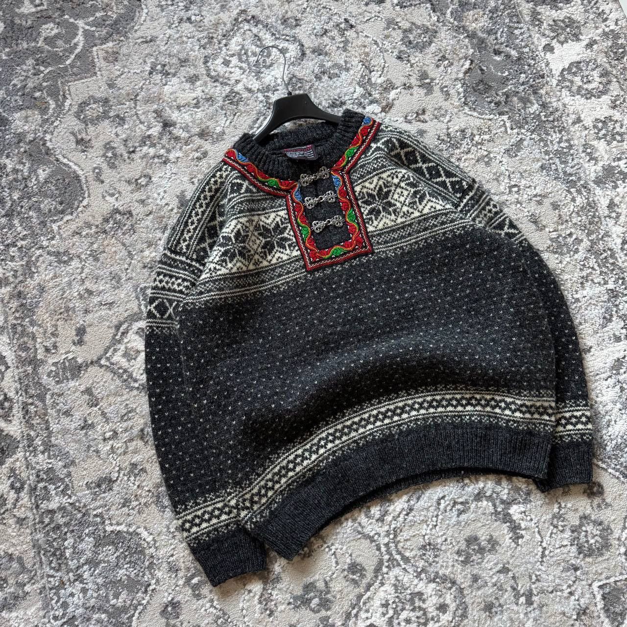 Dale Of Norway Vintage Lana Wool Norwool Knit Fair Isle Heavy Retro Sweater Size US M / EU 48-50 / 2 - 2 Thumbnail
