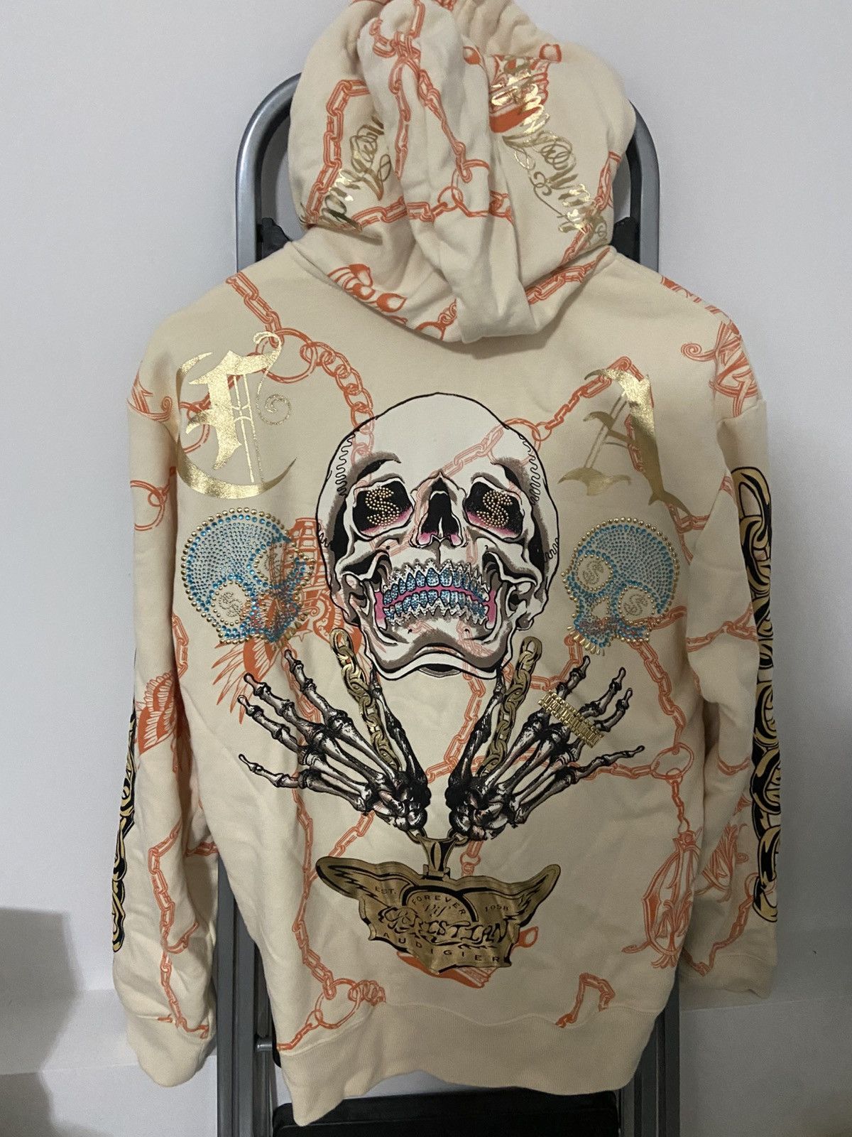Christian Audigier × Ed Hardy Christian Audigier "Charmed Life” Hoodie Rhinestones Size US M / EU 48-50 / 2 - 4 Thumbnail