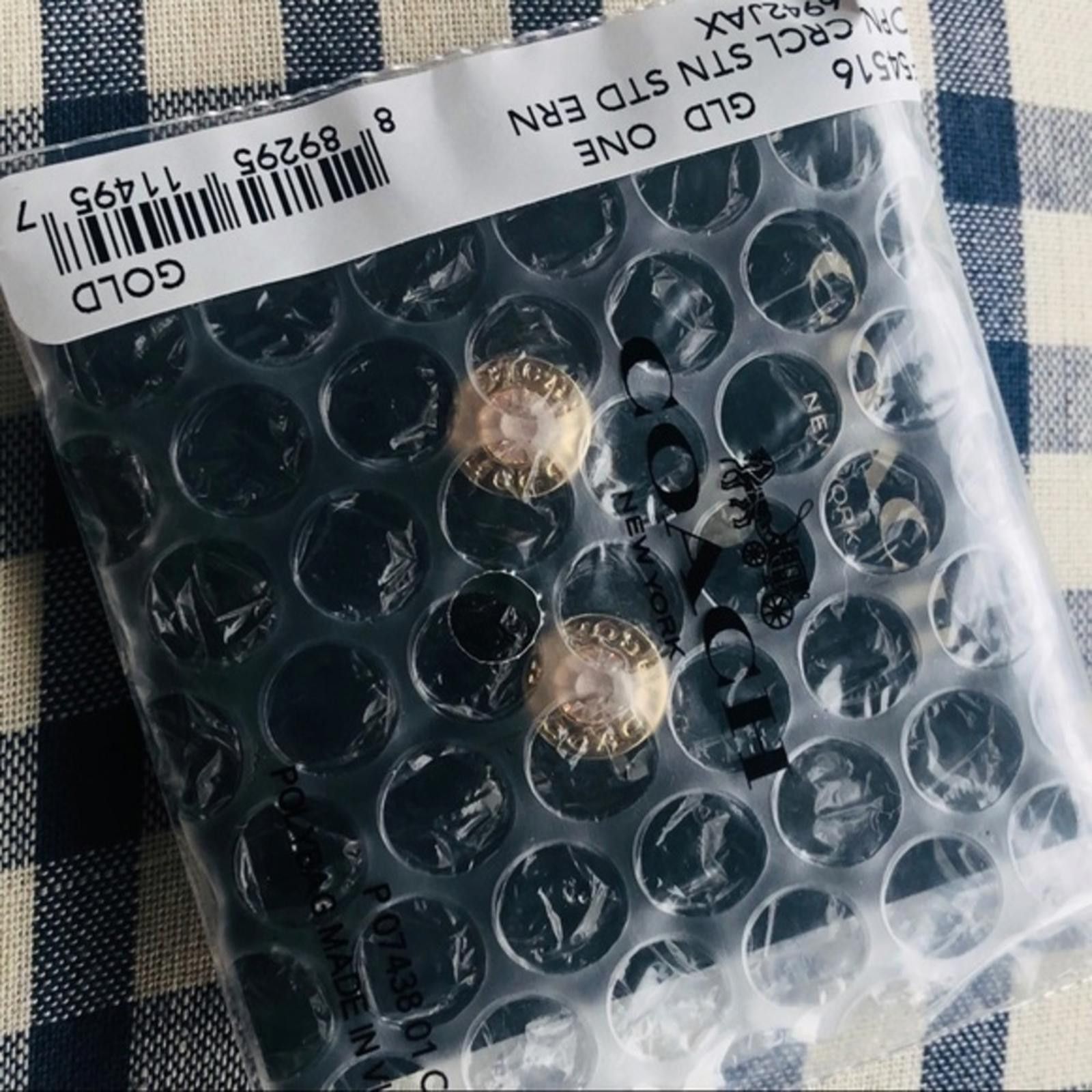 Coach Coach Gold Stud Earrings NWT Size ONE SIZE - 3 Thumbnail
