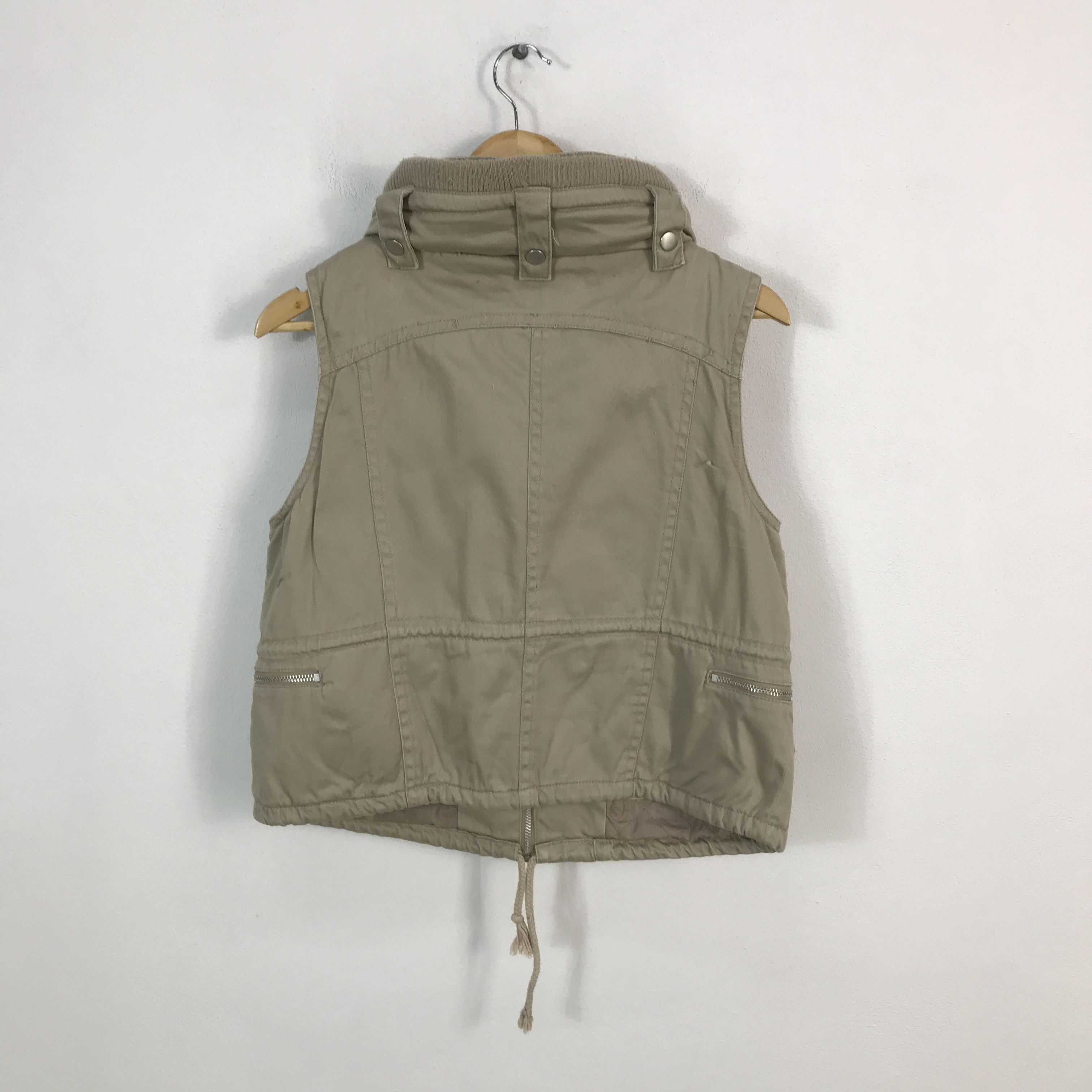 Japanese Brand back number Punk khaki zipper button vests jacket Size US M / EU 48-50 / 2 - 2 Thumbnail