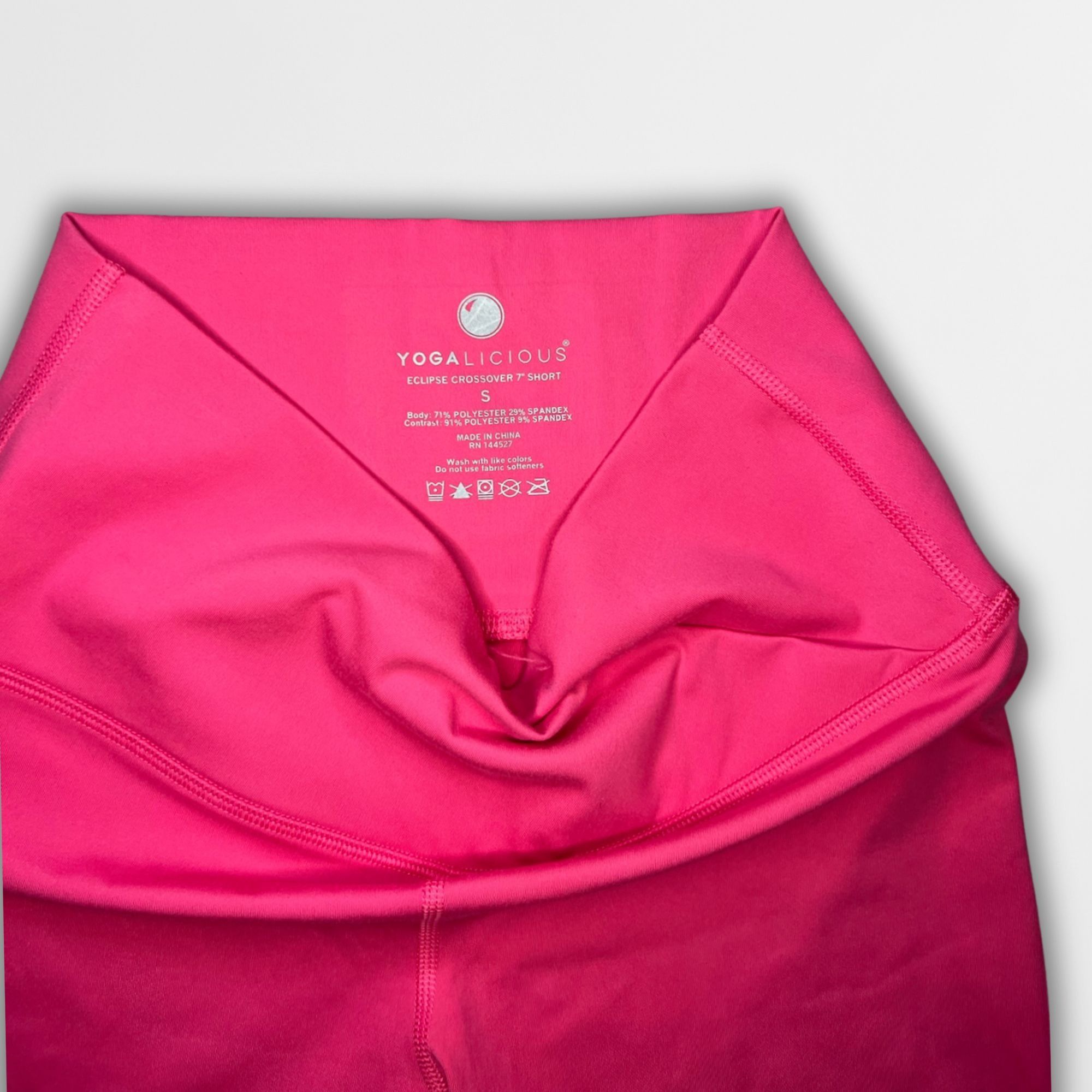 Other Yogalicious Eclipse Crossover 7" Shorts Women S Pink Stretch Size 27" / US 4 / IT 40 - 4 Thumbnail