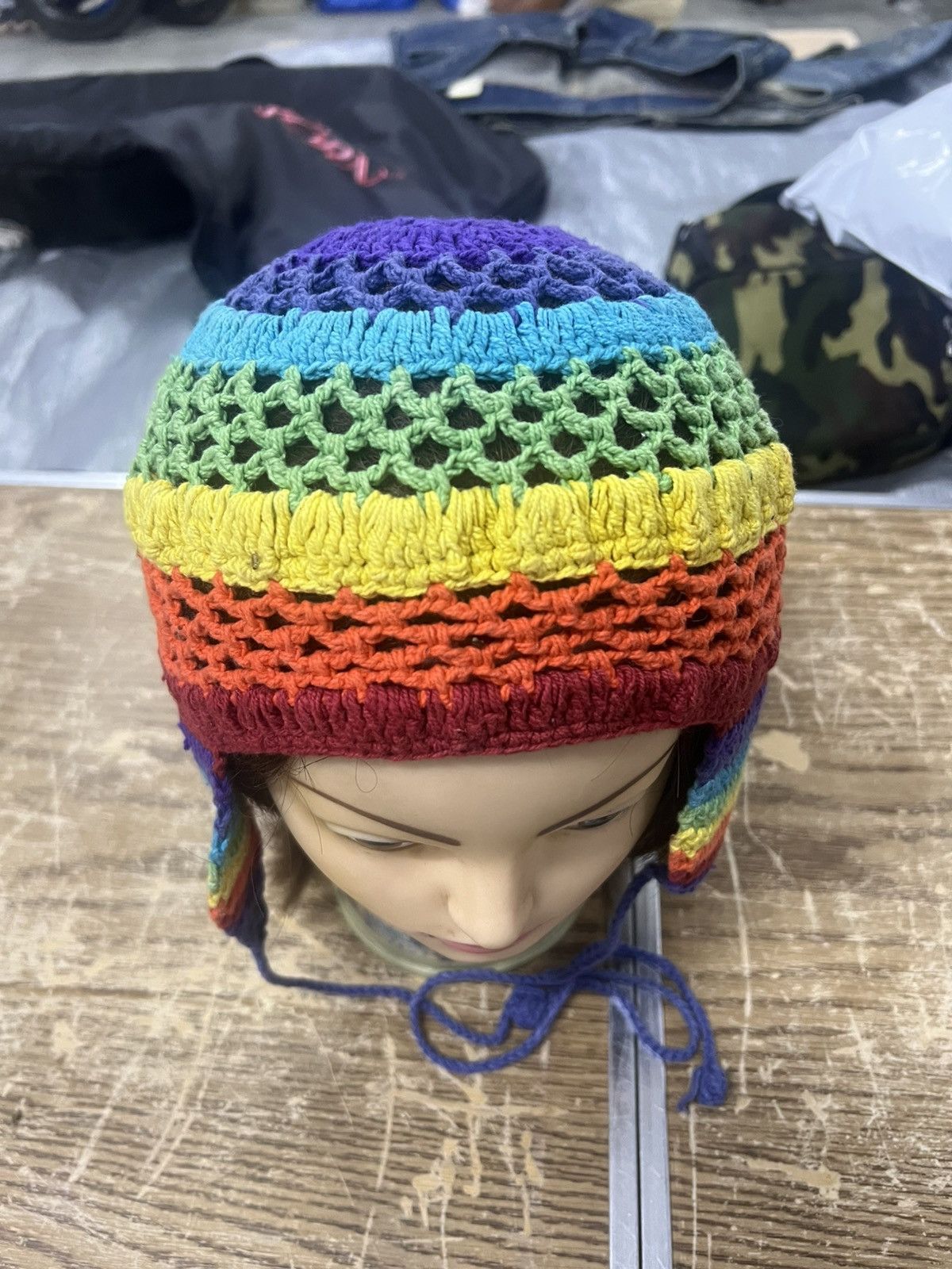 Japanese Brand × Vintage EAR FLAT KNIT HAT BEANIE Size ONE SIZE - 3 Thumbnail