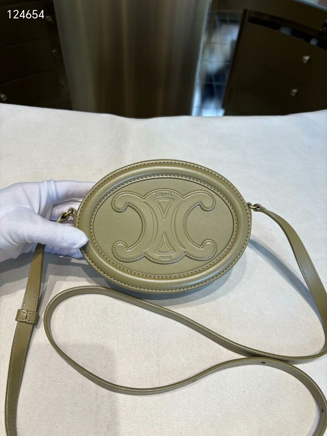 Celine Celine Triomphe Embossed Mini Round Bag Size ONE SIZE - 1 Thumbnail