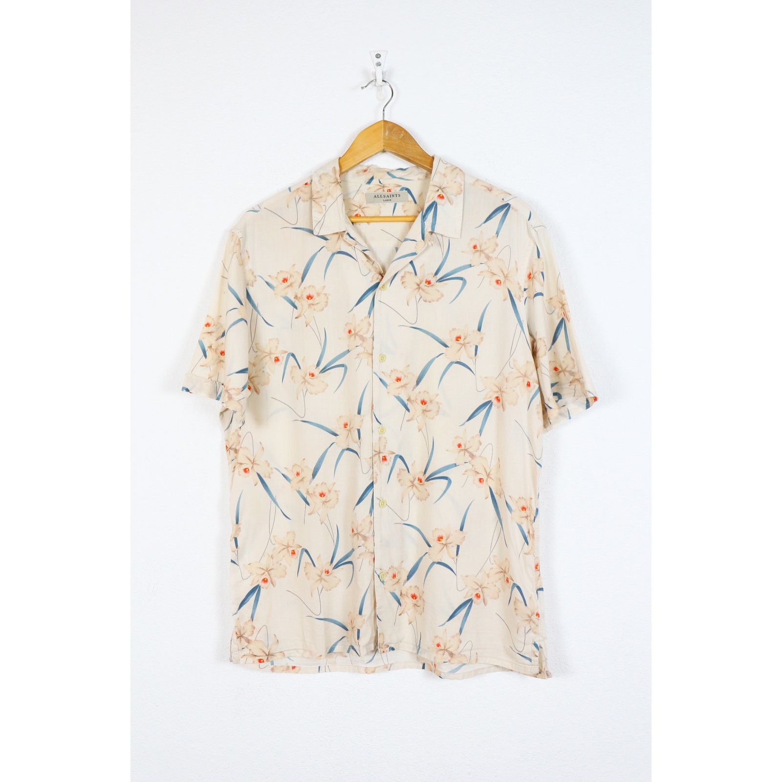 Allsaints Allsaints AARU Floral Printed Camp Collar Viscose Shirt Size US L / EU 52-54 / 3 - 1 Thumbnail