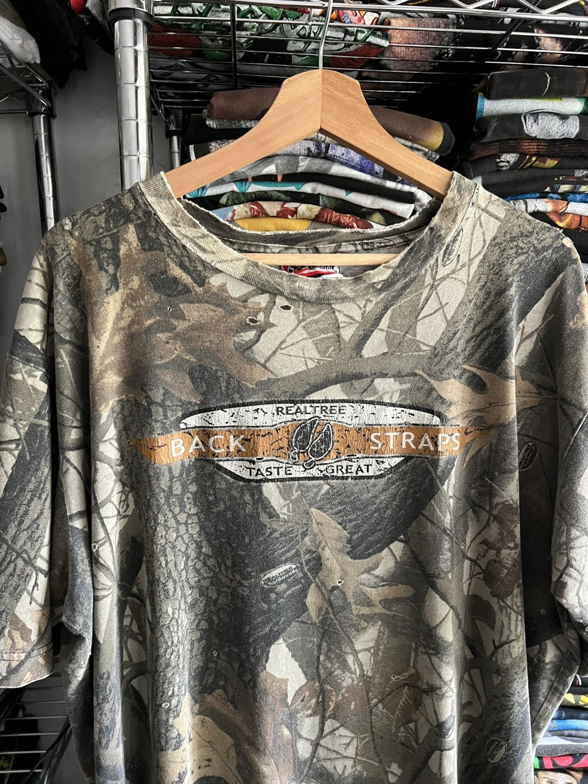 Chase Authentics 90s Back Straps Realtree Taste Great Camo Nascar Hunting Tee Size US XL / EU 56 / 4 - 5 Thumbnail